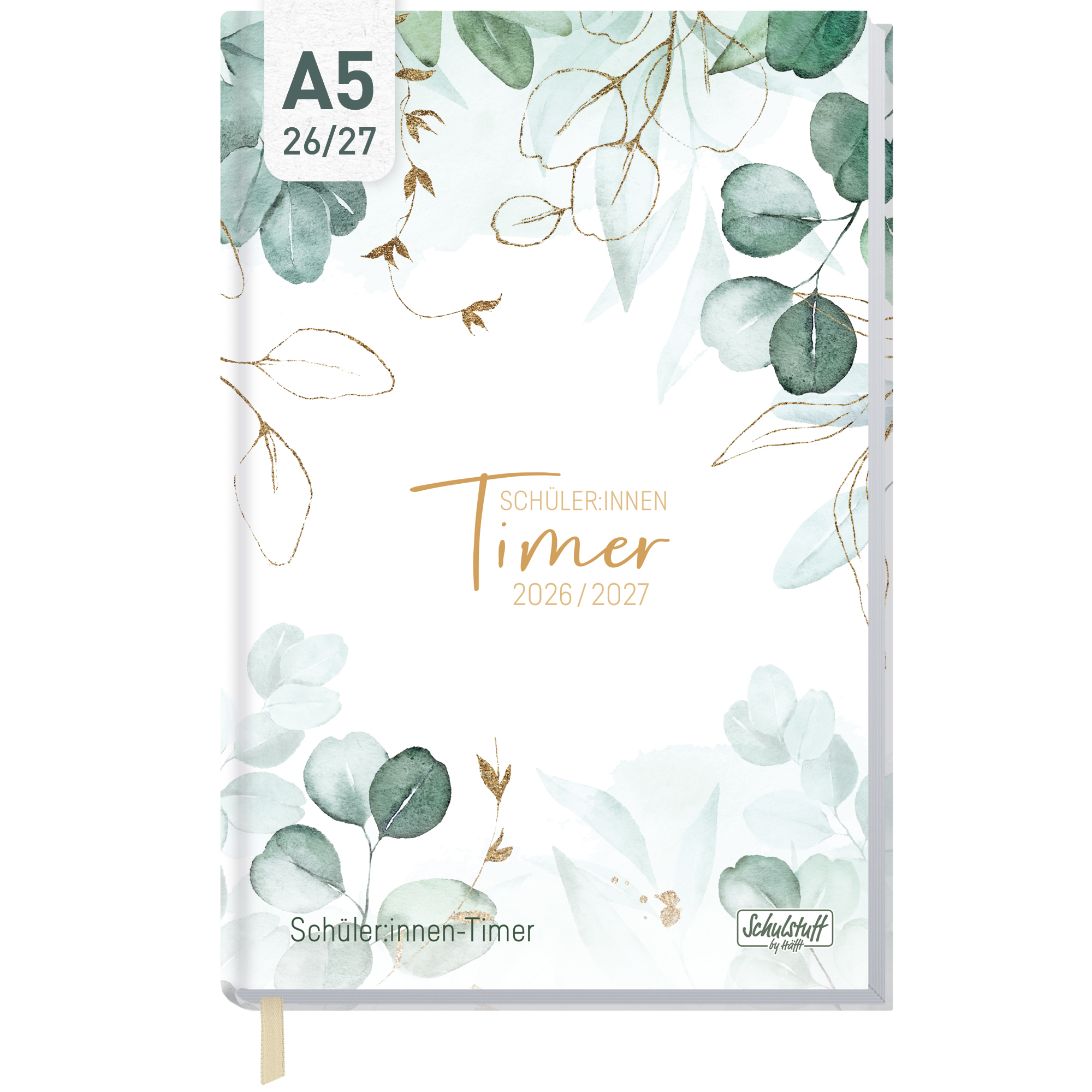 Artikelbild 1 des Artikels “Schulstuff Schüler:innen-Timer A5 2026/2027 [Mint Blattgold] “