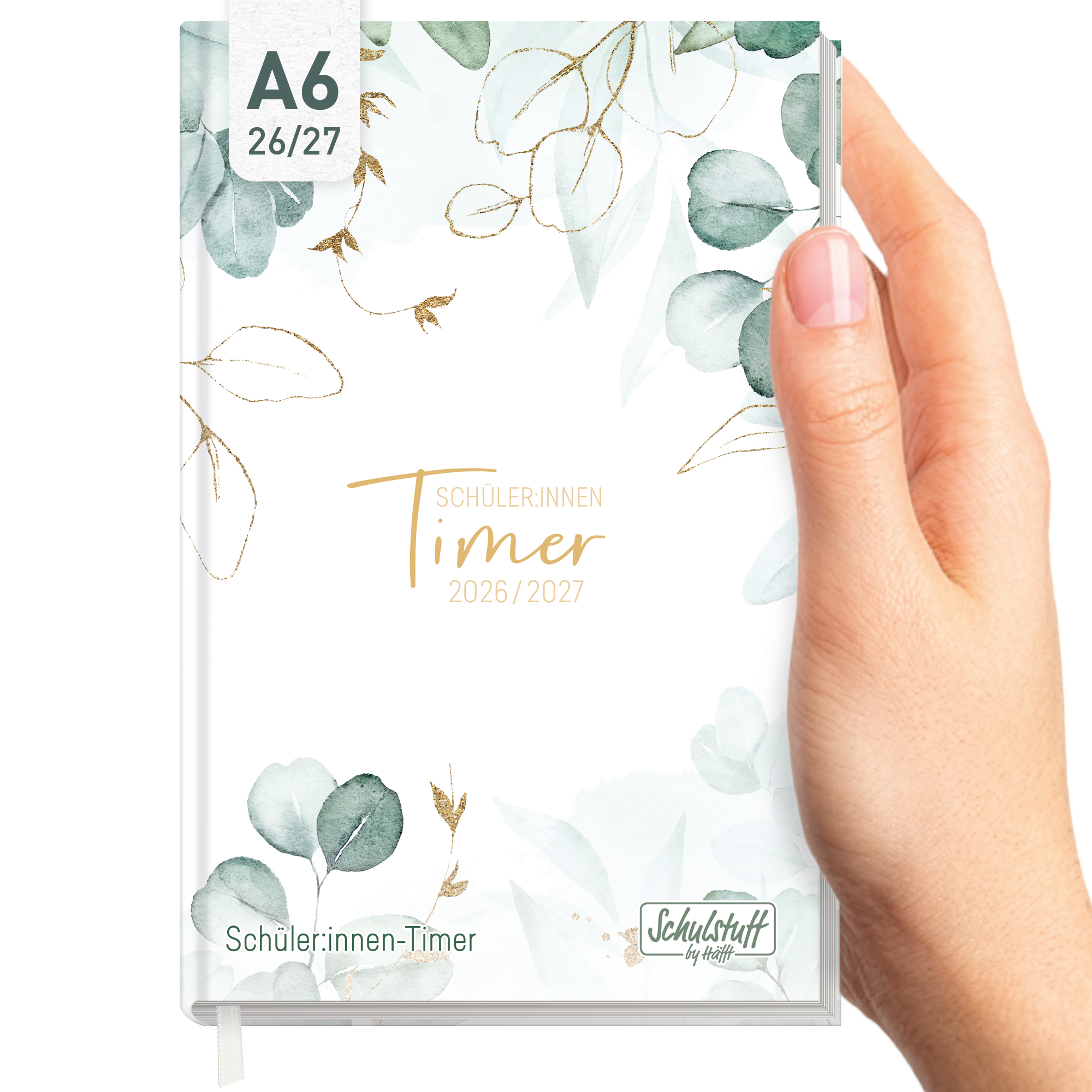 Artikelbild 1 des Artikels “Schulstuff Schüler:innen-Timer A6 2026/2027 [Mint Blattgold] “