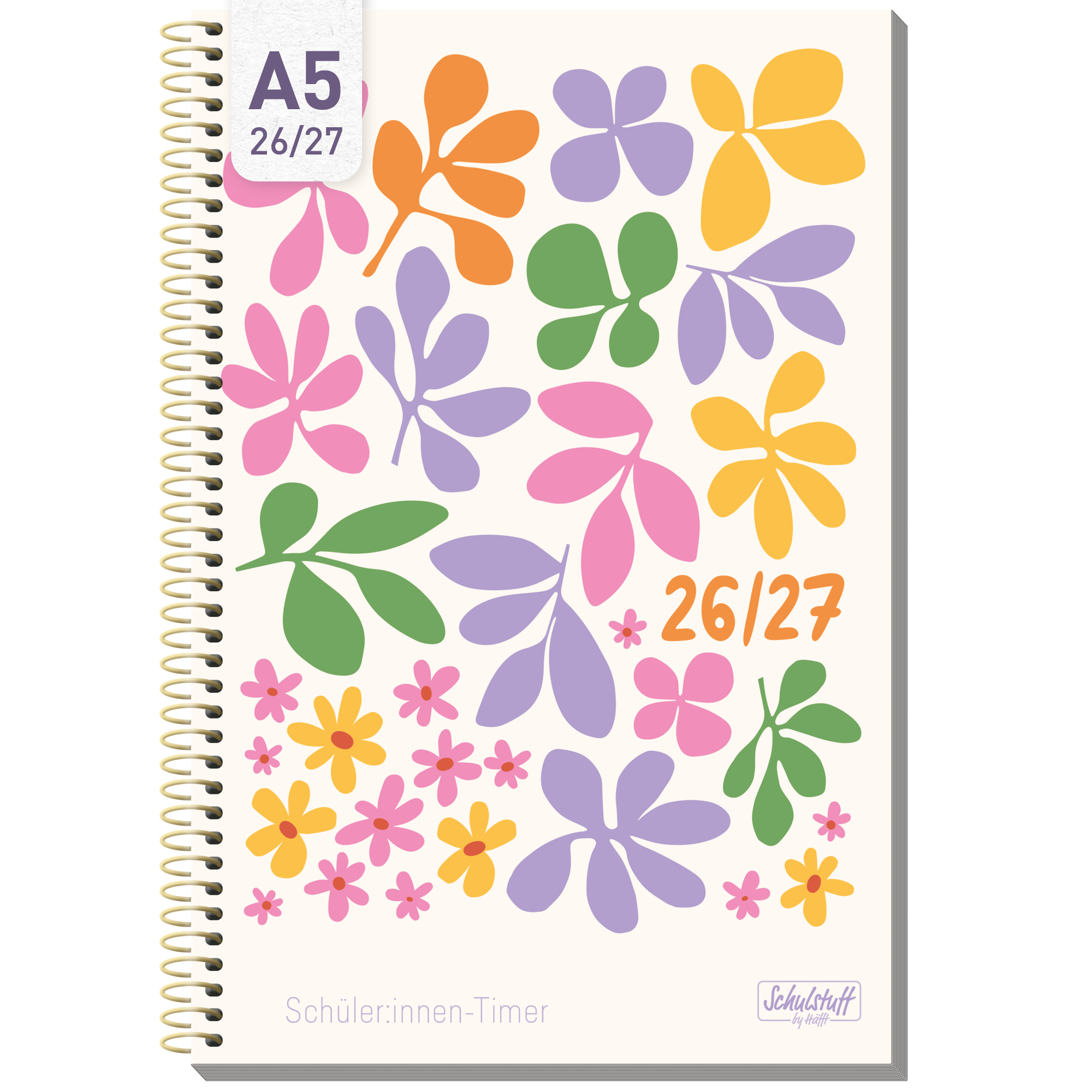 Artikelbild 1 des Artikels “Schulstuff Schüler:innen-Timer mit Spiralbindung A5 2026/2027 A5 [Daisy & Leaf] “
