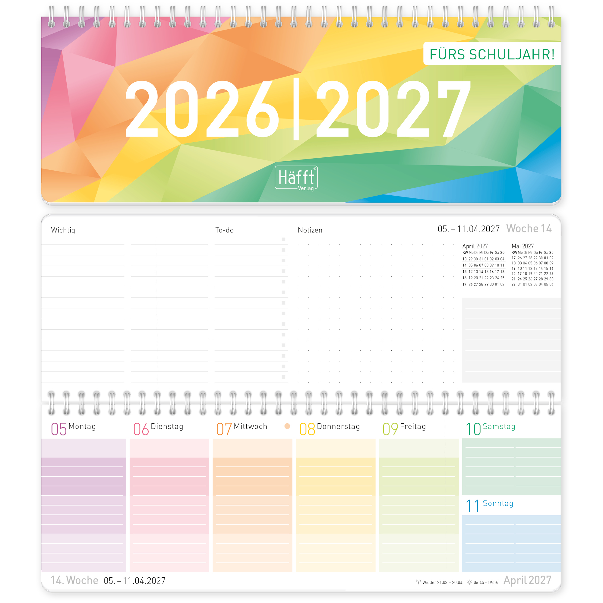 Artikelbild 1 des Artikels “Wochen-Tischkalender Schuljahr 26/27 [Rainbow] “