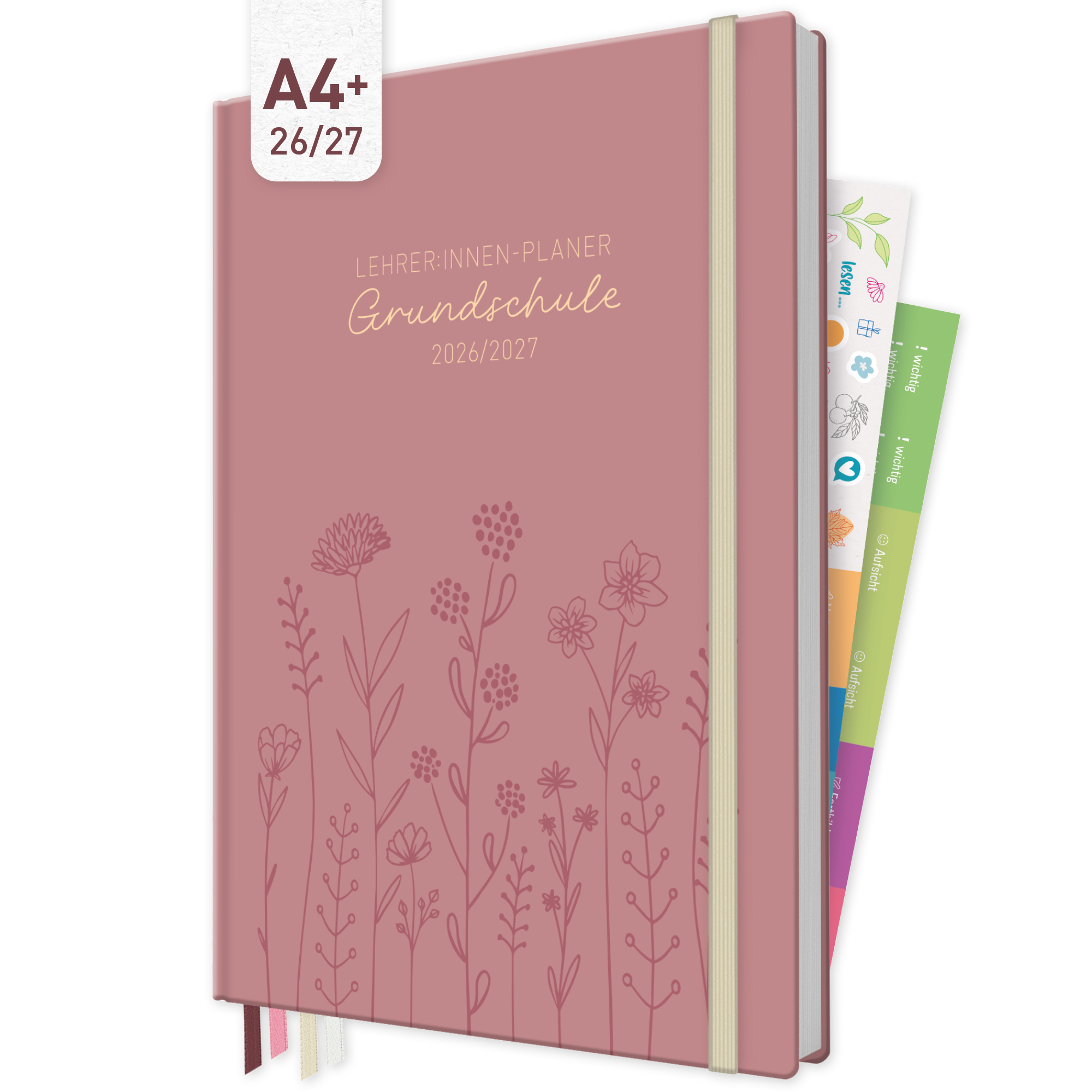 Artikelbild 1 des Artikels “Lehrer-Planer Grundschule A4+ 26/27 [Fine Flowers rosé] “