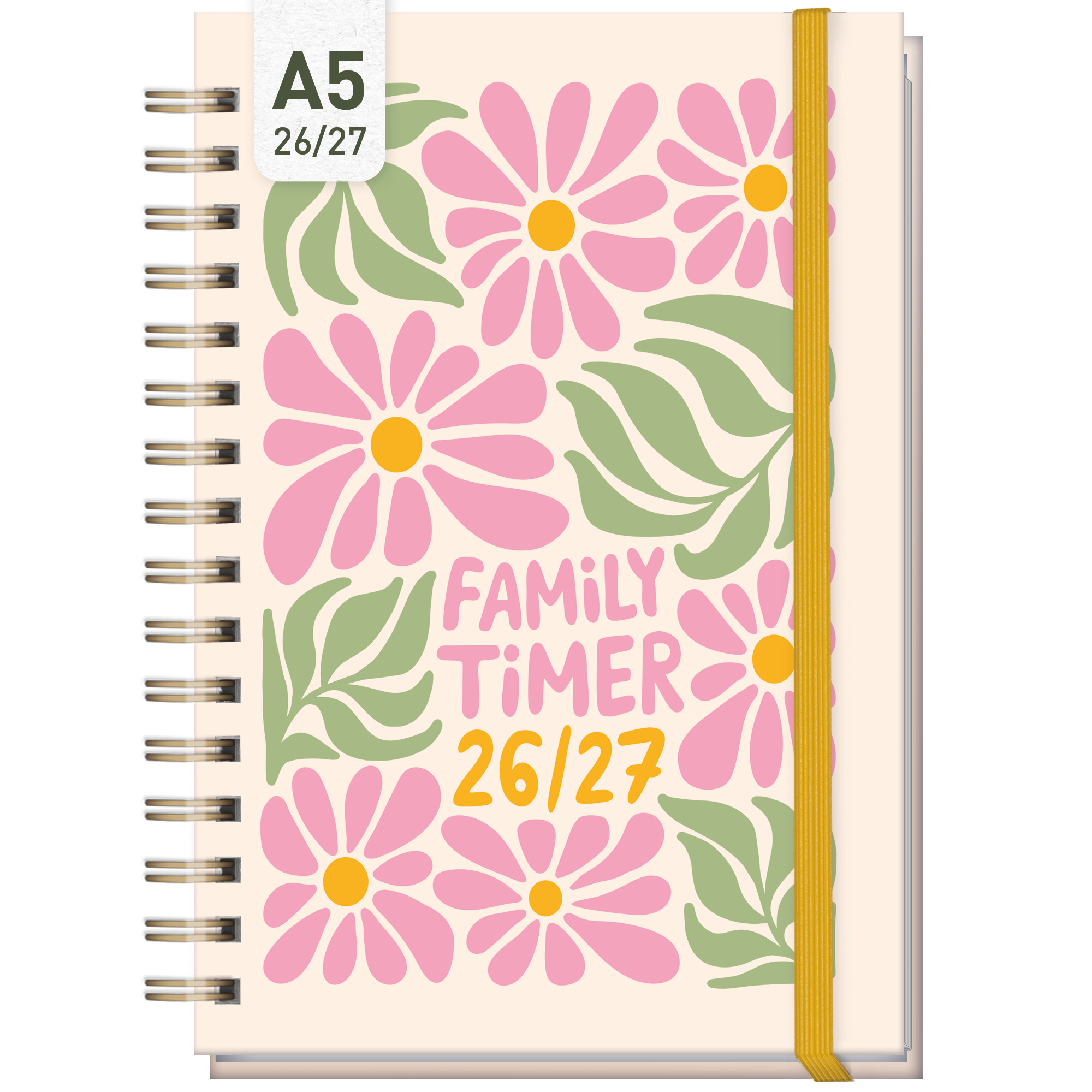 Artikelbild 1 des Artikels “Family-Timer A5 2026 2027 [Flower Power Pink] “