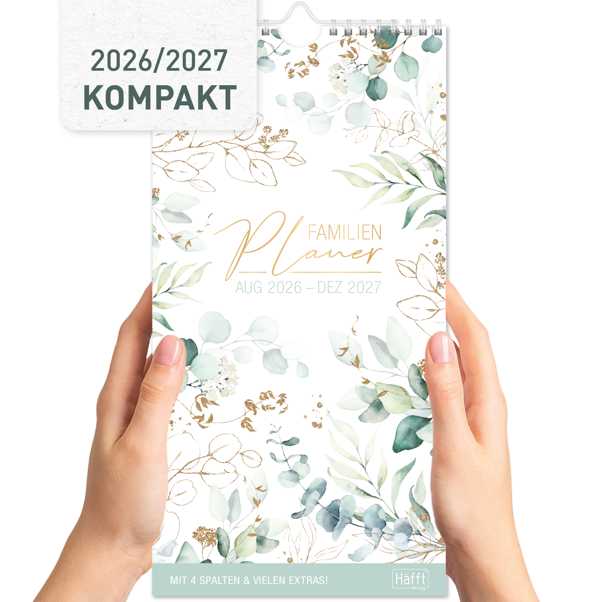 Artikelbild 1 des Artikels “Familienplaner kompakt 2026/2027 Wandkalender 4-spaltig [Blattgold] “