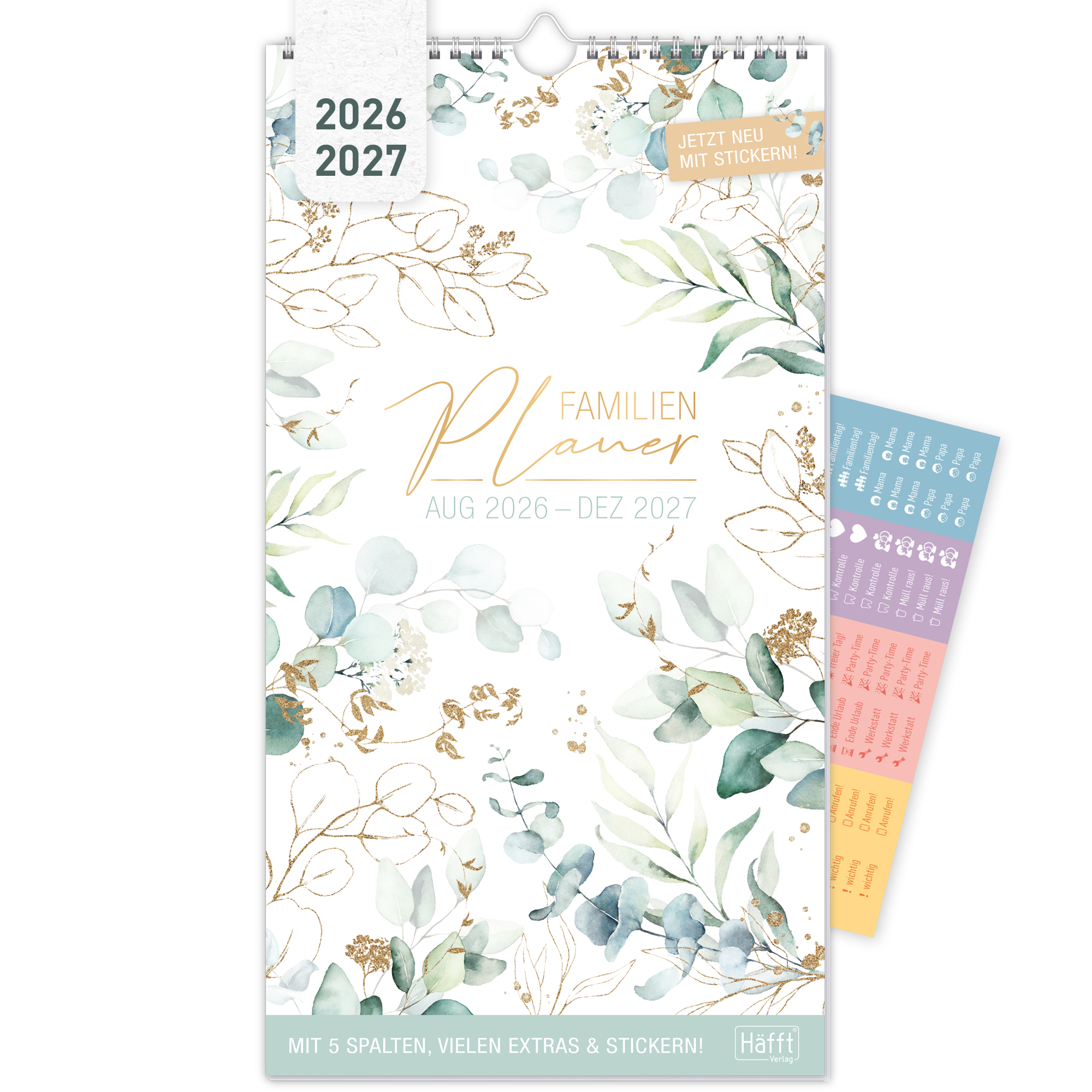 Artikelbild 1 des Artikels “Familienplaner 2026/2027 Wandkalender mit 5 Spalten [Blattgold] “