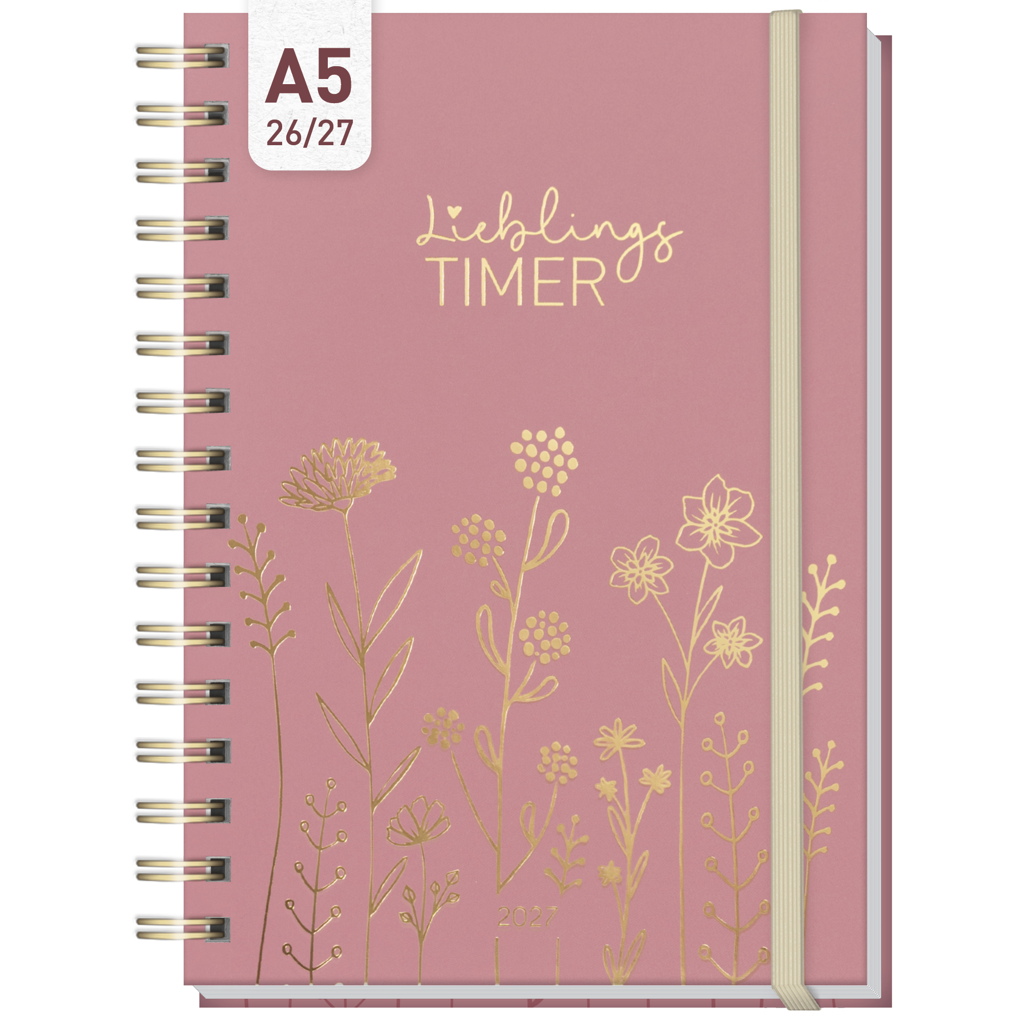 Artikelbild 1 des Artikels “Lieblings-Timer A5 2026/2027 A5 [Fine Flowers rosé] “