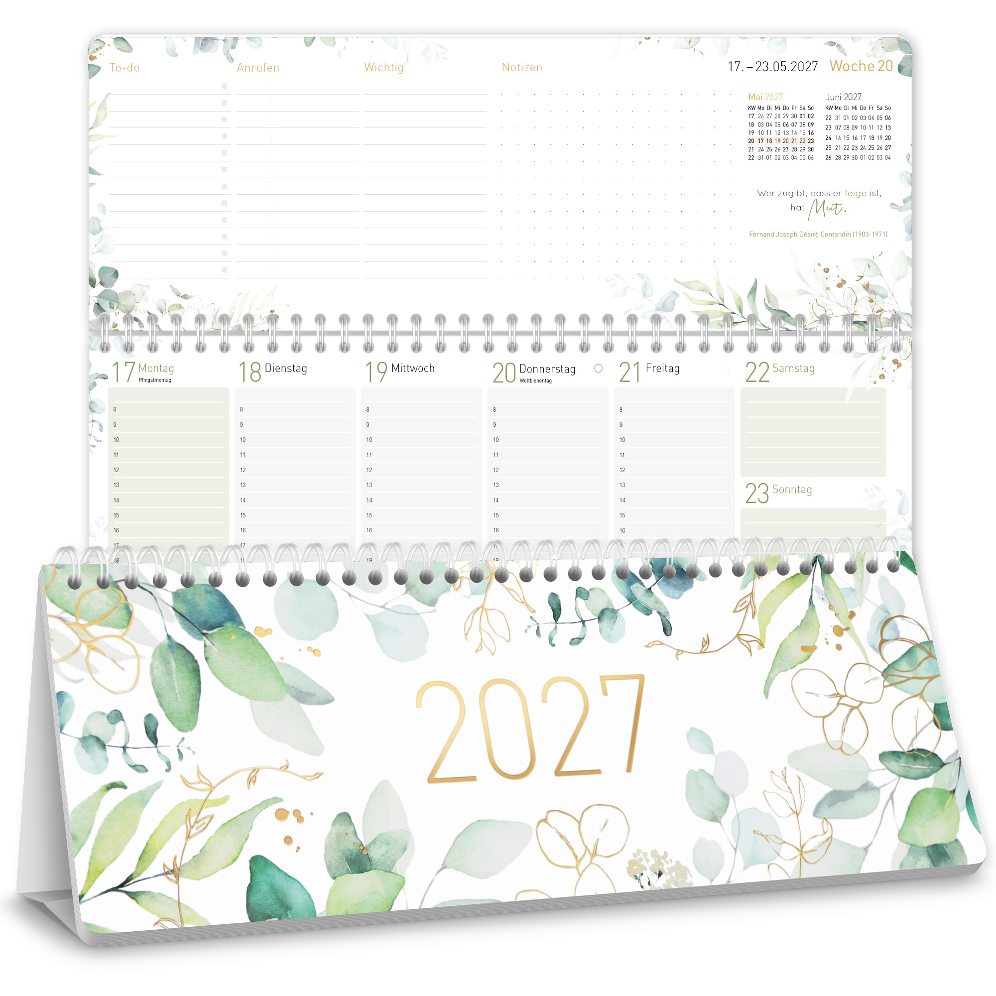 Artikelbild 1 des Artikels “Wochen-Tischkalender 2027 quer [Blattgold] “