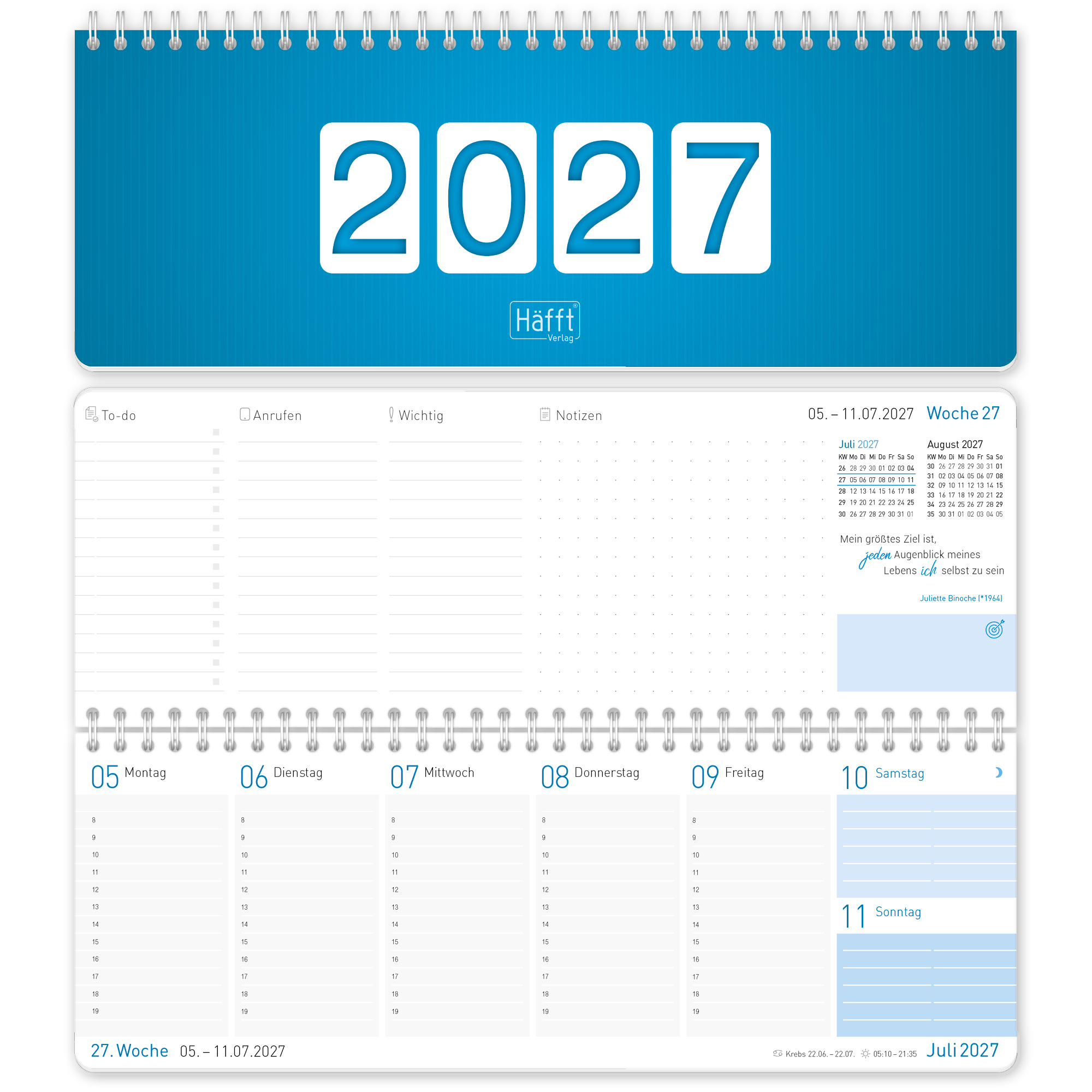 Artikelbild 1 des Artikels “Wochen-Tischkalender quer 2027 [Königsblau] “