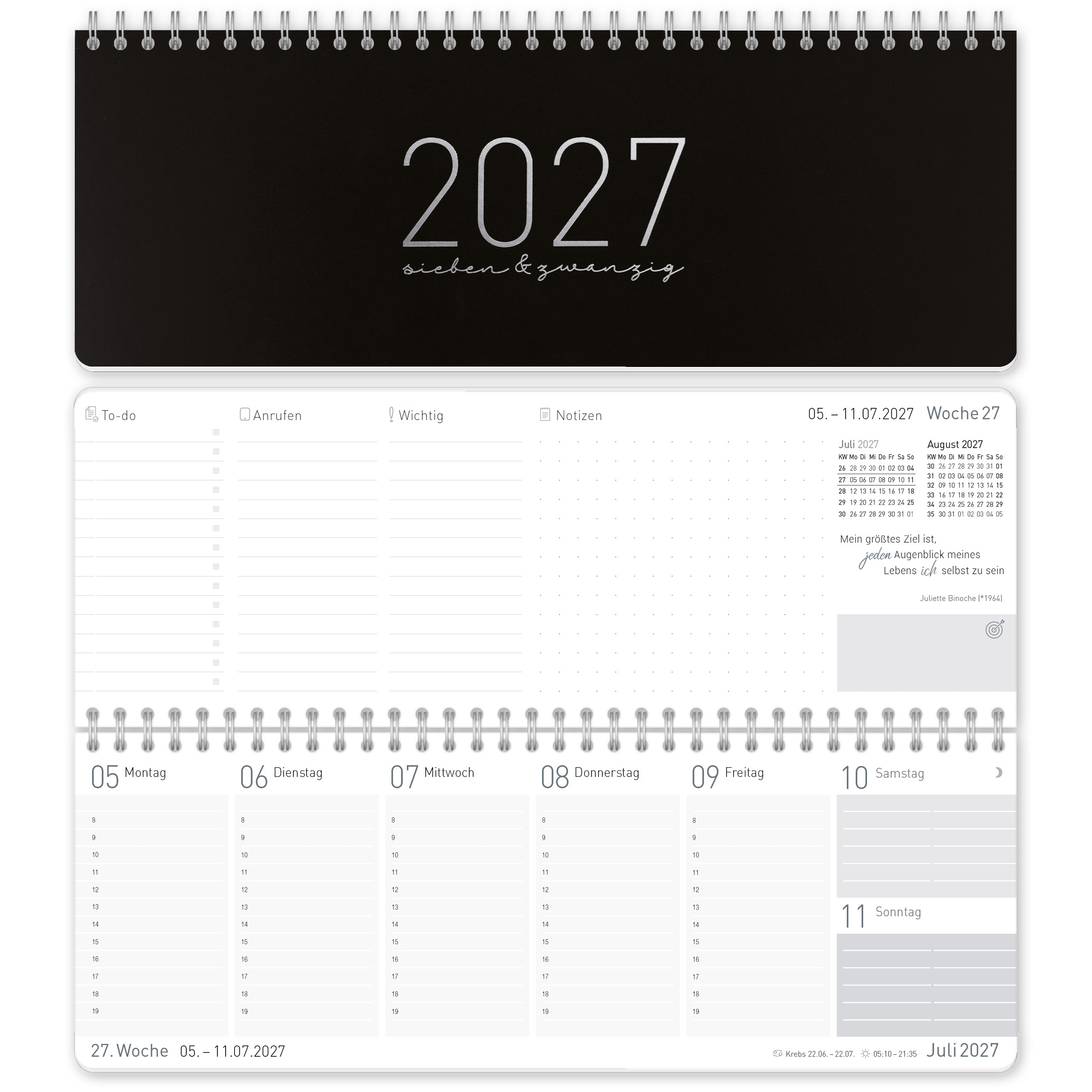 Artikelbild 1 des Artikels “Wochen-Tischkalender quer 2027 [Black Edition] “