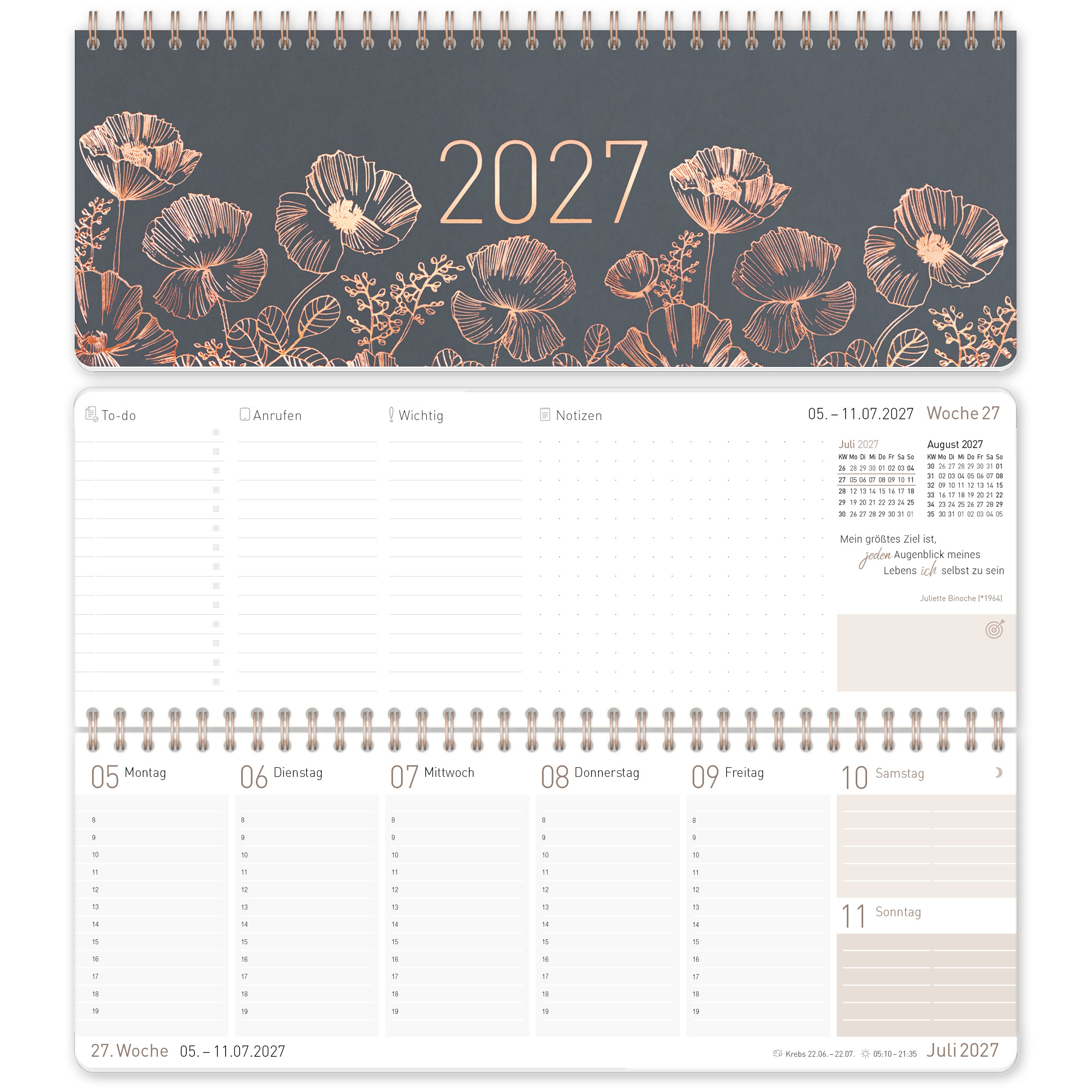 Artikelbild 1 des Artikels “Wochen-Tischkalender quer 2027 [Poppy] “