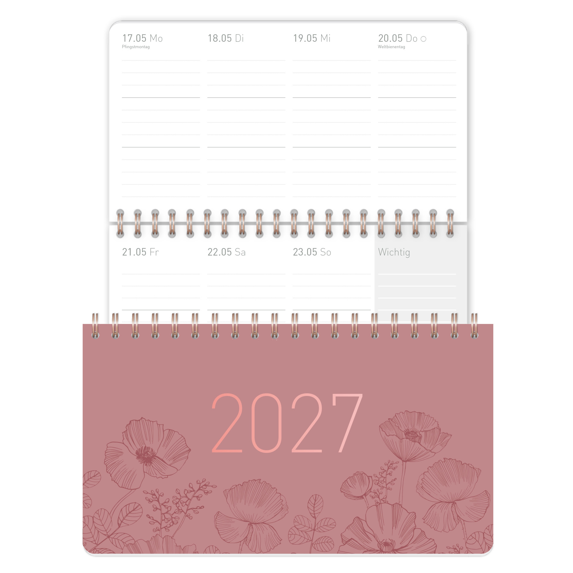 Artikelbild 1 des Artikels “Wochen-Tischkalender Pocket 2027 [Poppy rosé] “