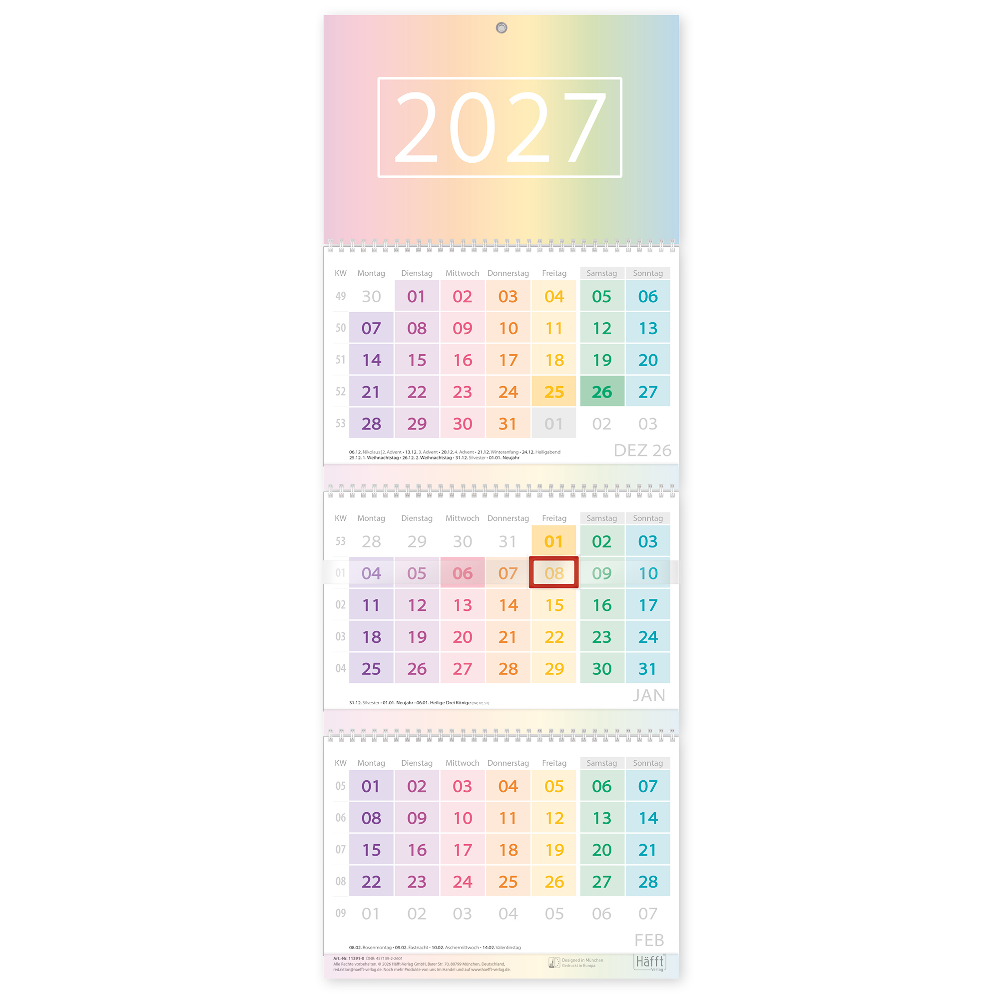 Artikelbild 1 des Artikels “3-Monatskalender 2027 [Rainbow] “