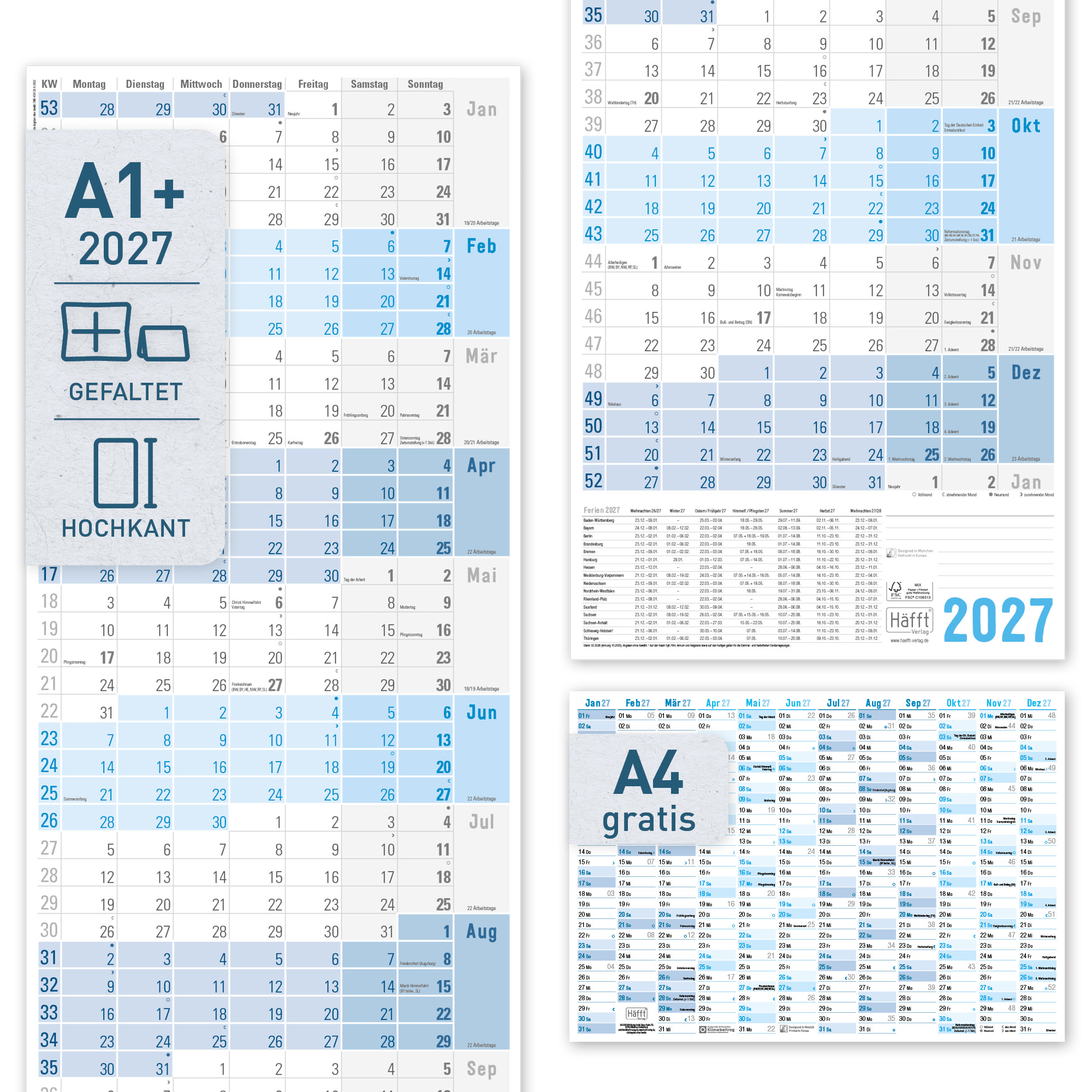 Artikelbild 1 des Artikels “Wandkalender A1+ 2027 Hochformat [blau] “