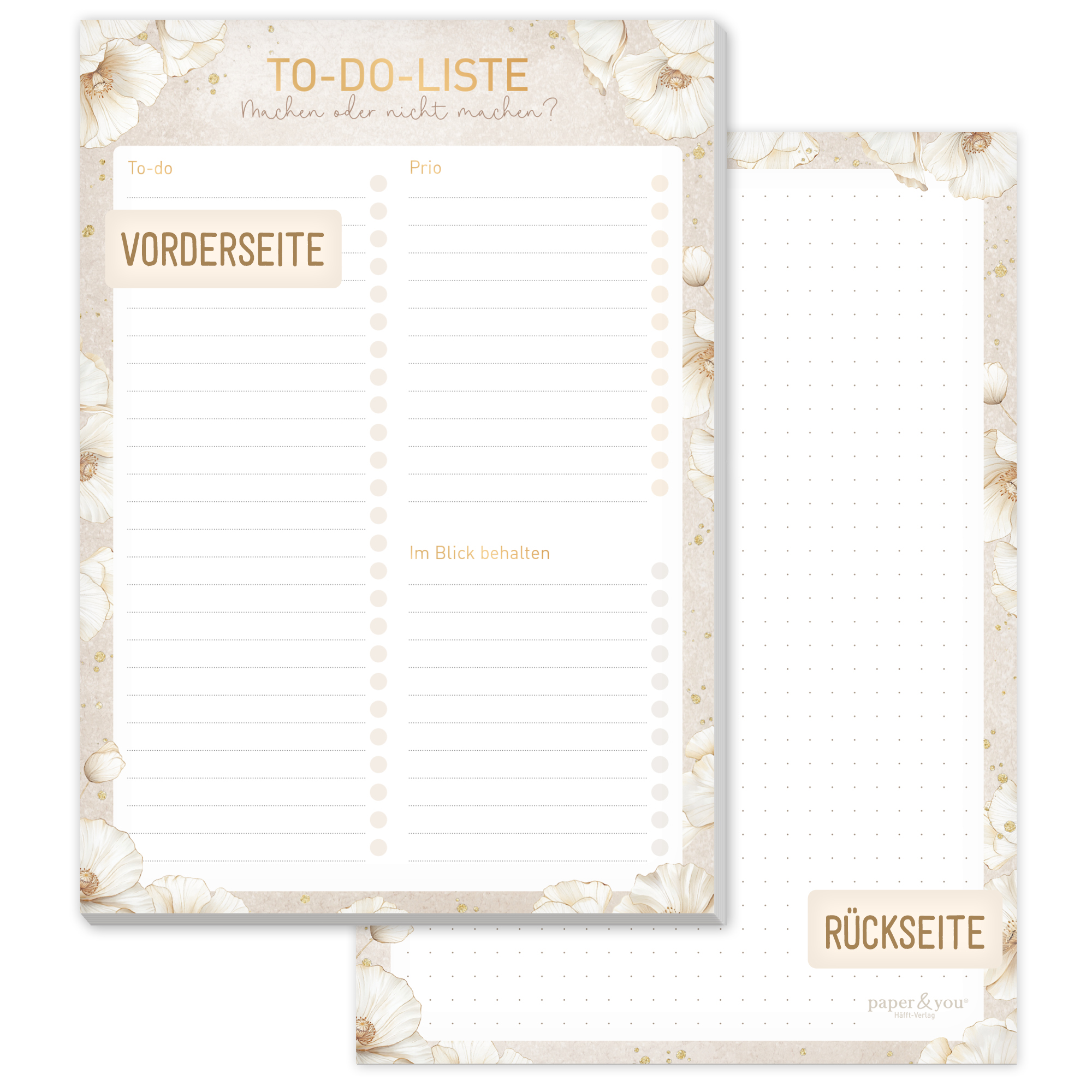 Artikelbild 1 des Artikels “To-do Listen Block A5 [Golden Blossoms] “