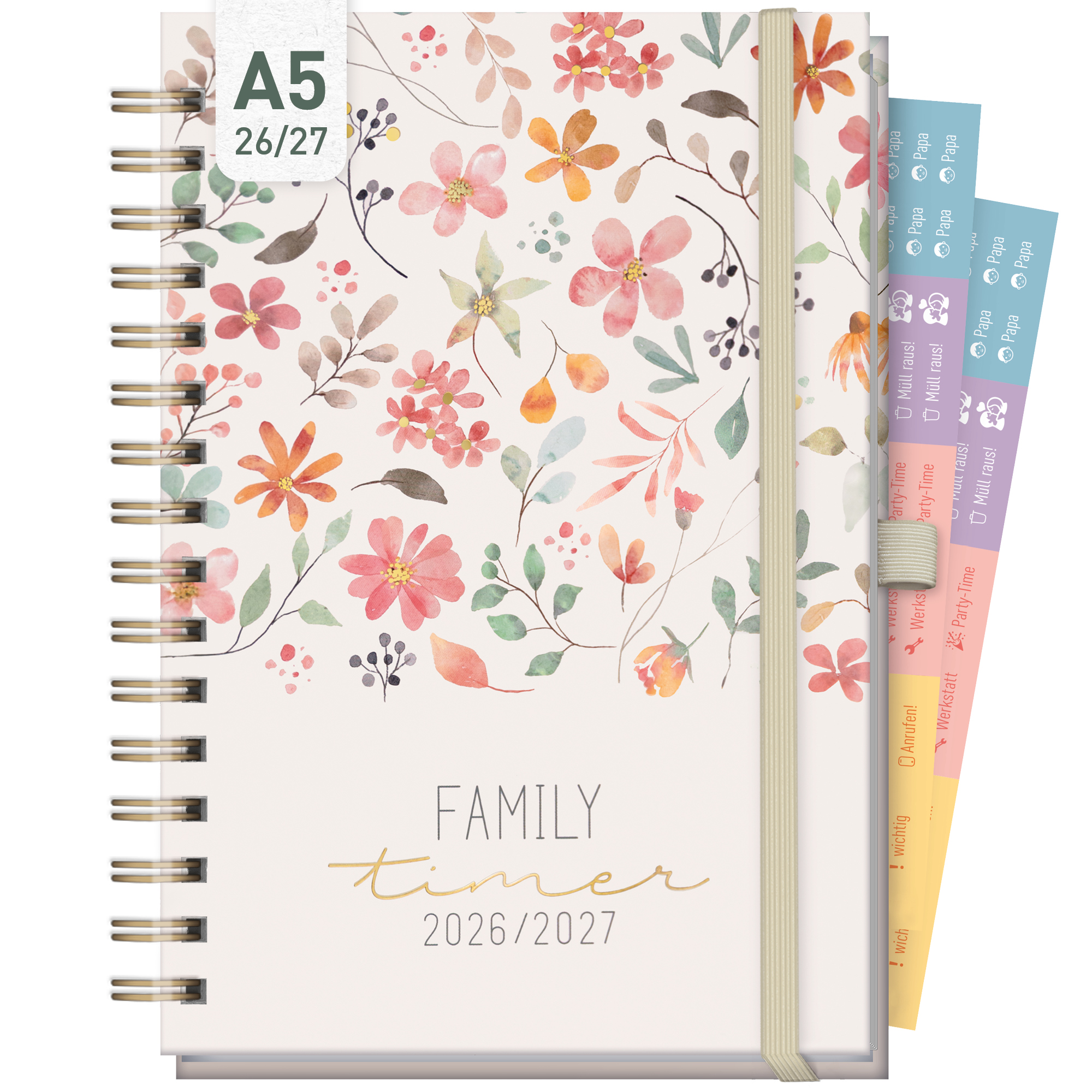 Artikelbild 1 des Artikels “Family-Timer Deluxe A5 2026 2027 [Wild Blossoms] “