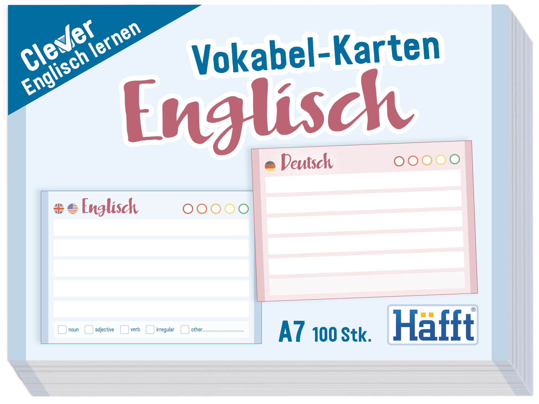 Artikelbild 1 des Artikels “Vokabel-Karten Englisch 100 Stück A7 “
