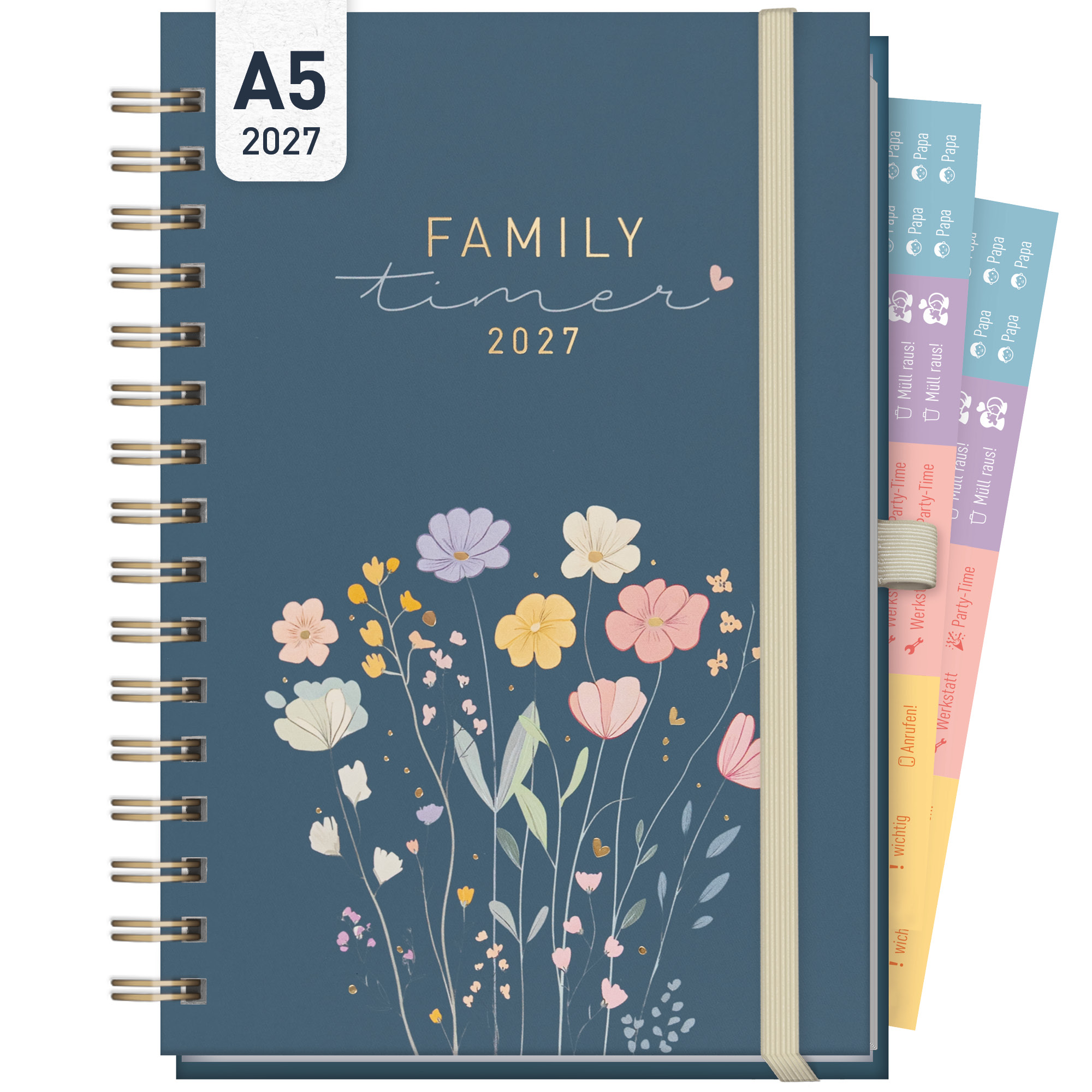 Artikelbild 1 des Artikels “Family-Timer Deluxe A5 2027 [Flower Joy Blue] “