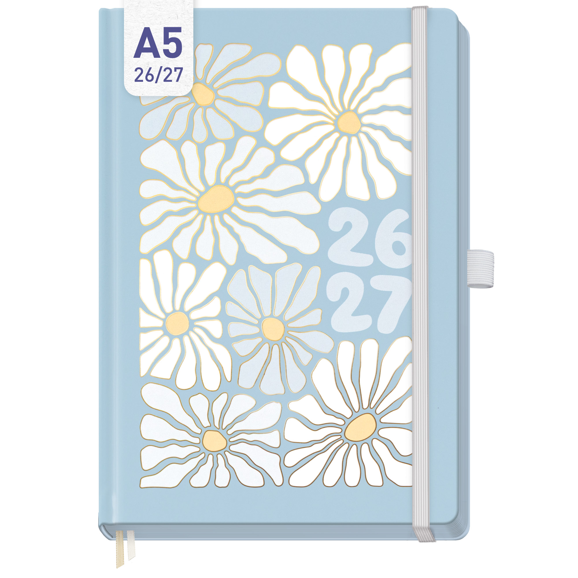 Artikelbild 1 des Artikels “Häfft-Timer Deluxe A5 2026/2027 [Flower Power Blue] “