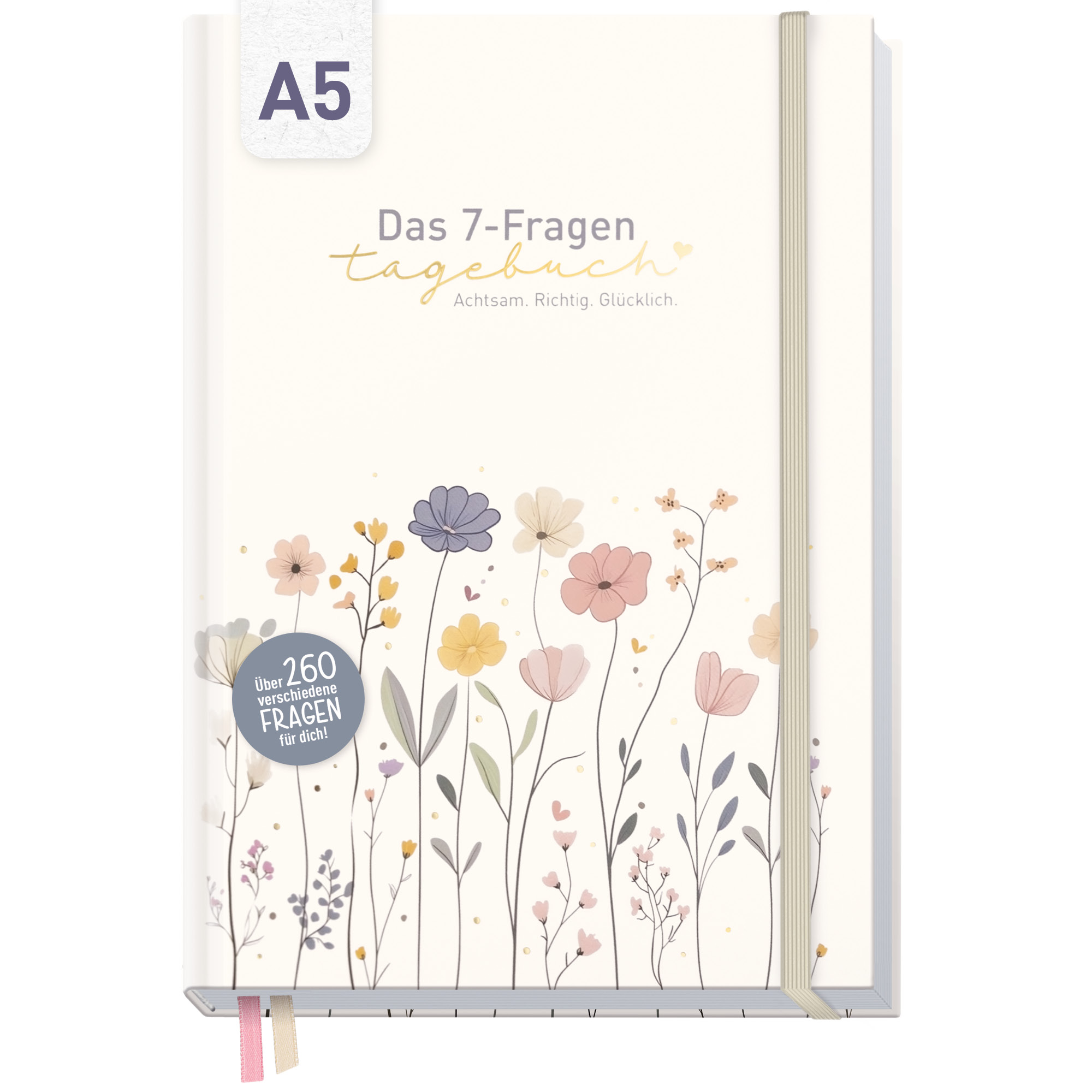 Artikelbild 1 des Artikels “paper&you Das 7-Fragen-Tagebuch A5 für 6 Monate [Flower Joy] “