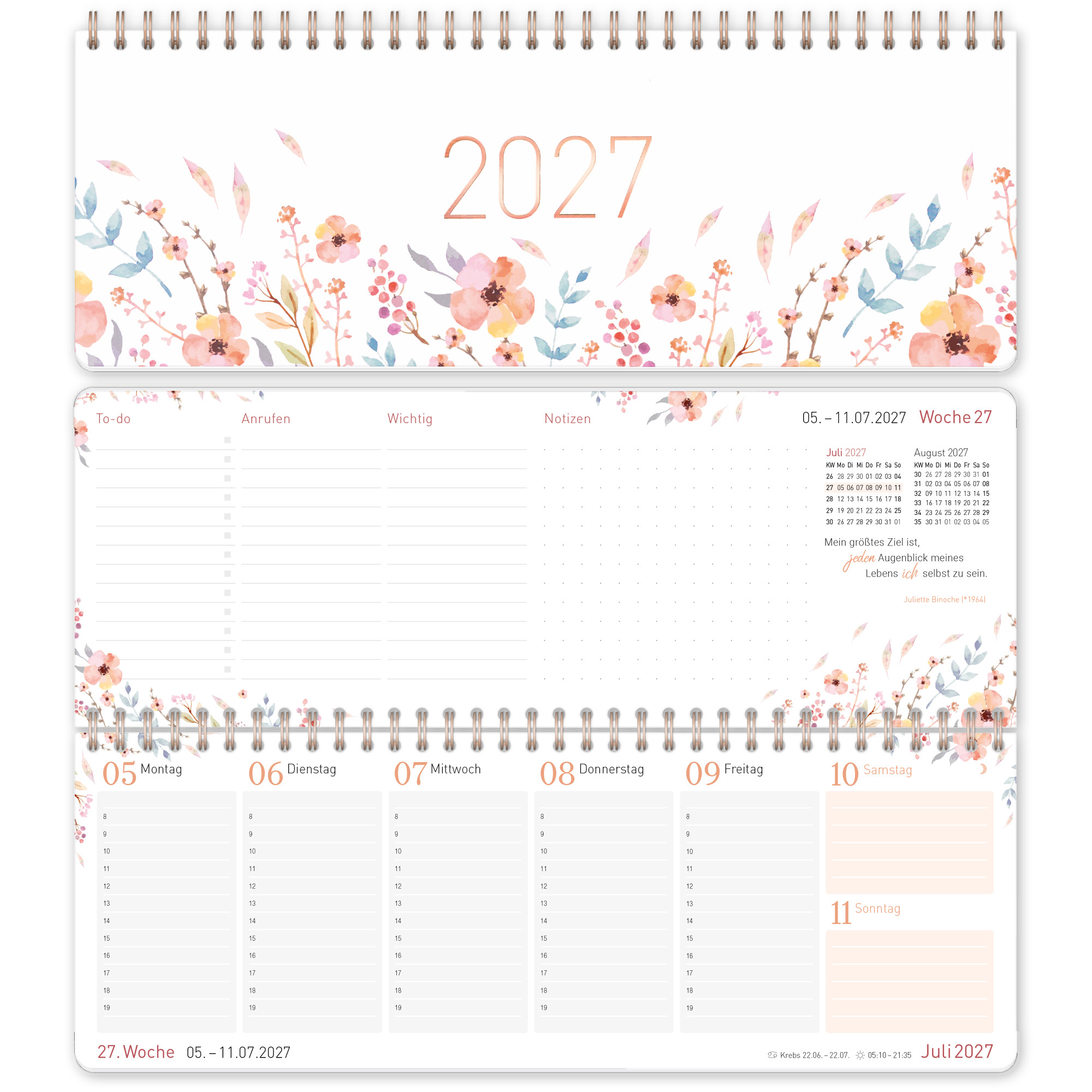 Artikelbild 1 des Artikels “Wochen-Tischkalender quer 2027 [Sweet Flowers] “