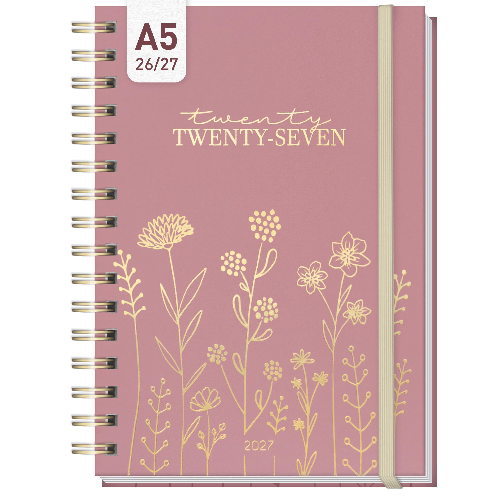 Artikelbild 1 des Artikels “Lieblings-Timer A5 2026/2027 auf Englisch (+ IT/FR/ES) [Fine Flowers rosé] “