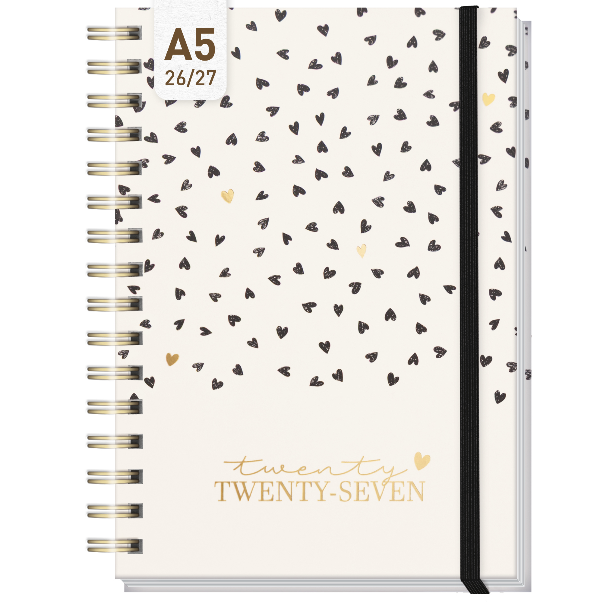 Artikelbild 1 des Artikels “Lieblings-Timer A5 2026/2027 auf Englisch (+ IT/FR/ES) [Golden Hearts] “