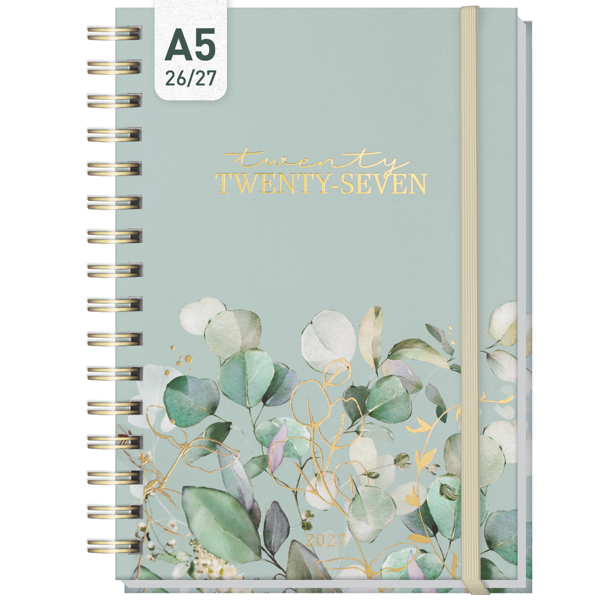 Artikelbild 1 des Artikels “Lieblings-Timer A5 2026/2027 auf Englisch (+ IT/FR/ES) [Minty Leaves] “