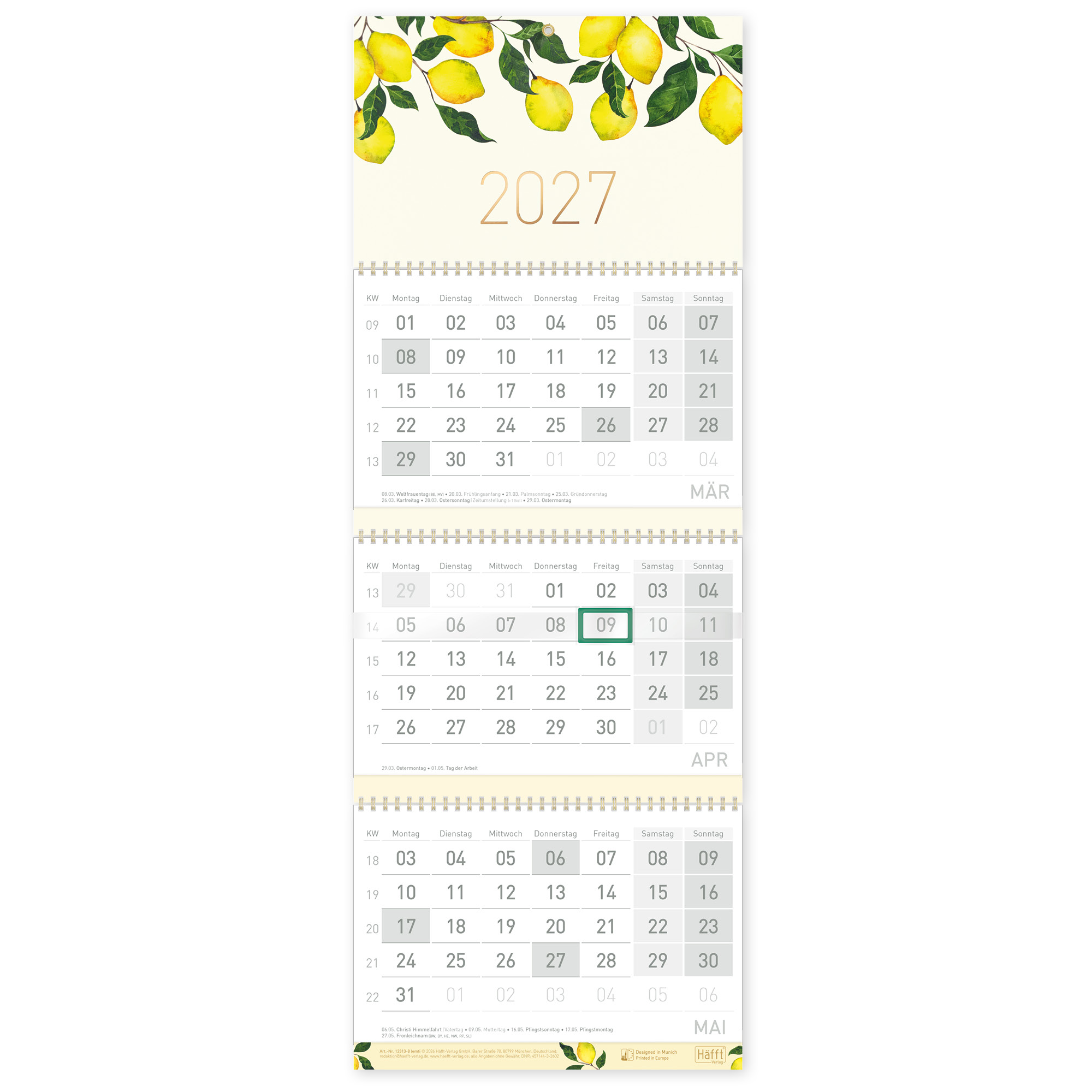 Artikelbild 1 des Artikels “3-Monatskalender 2027 [Lemon Times] “