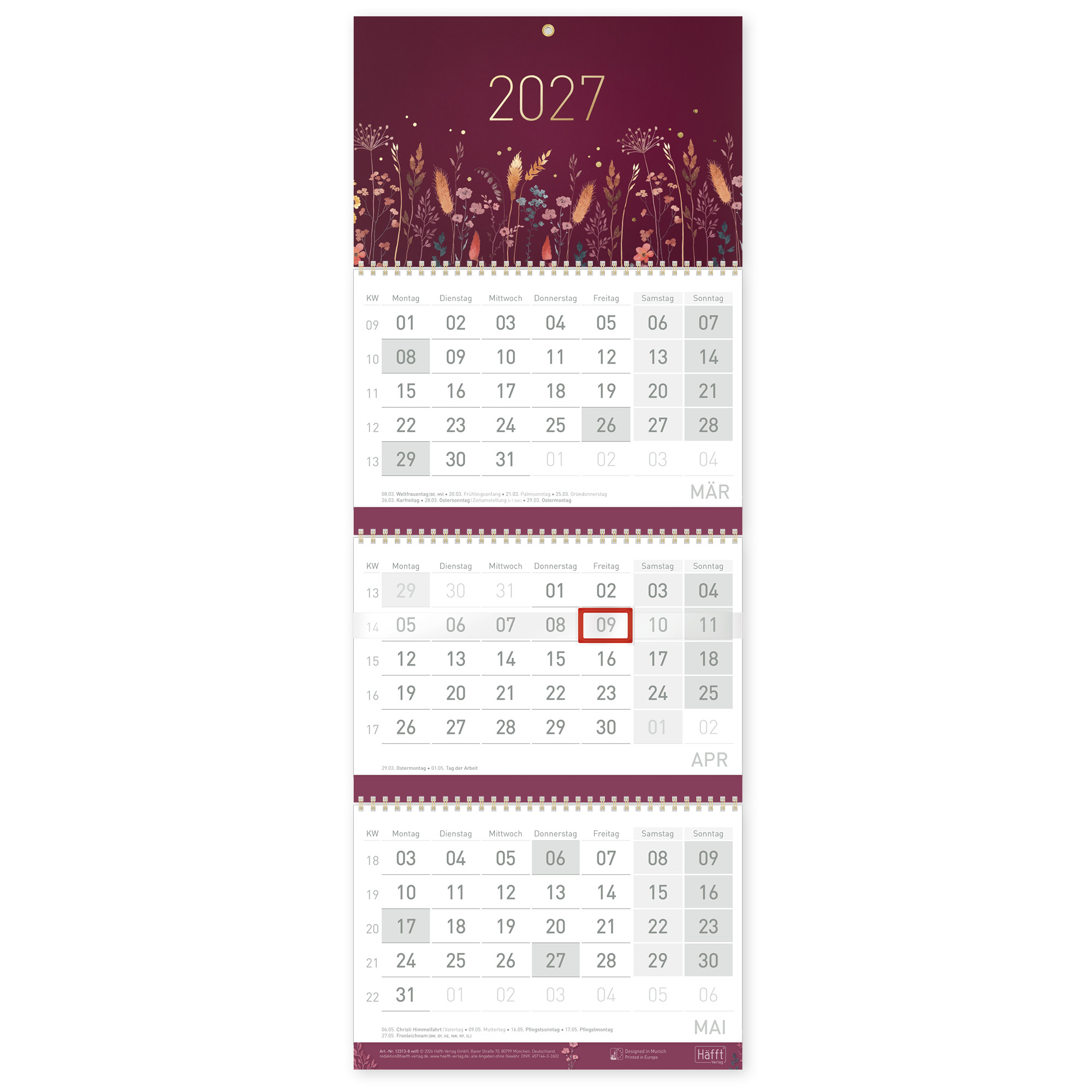 Artikelbild 1 des Artikels “3-Monatskalender 2027 [Velvet Flowers] “