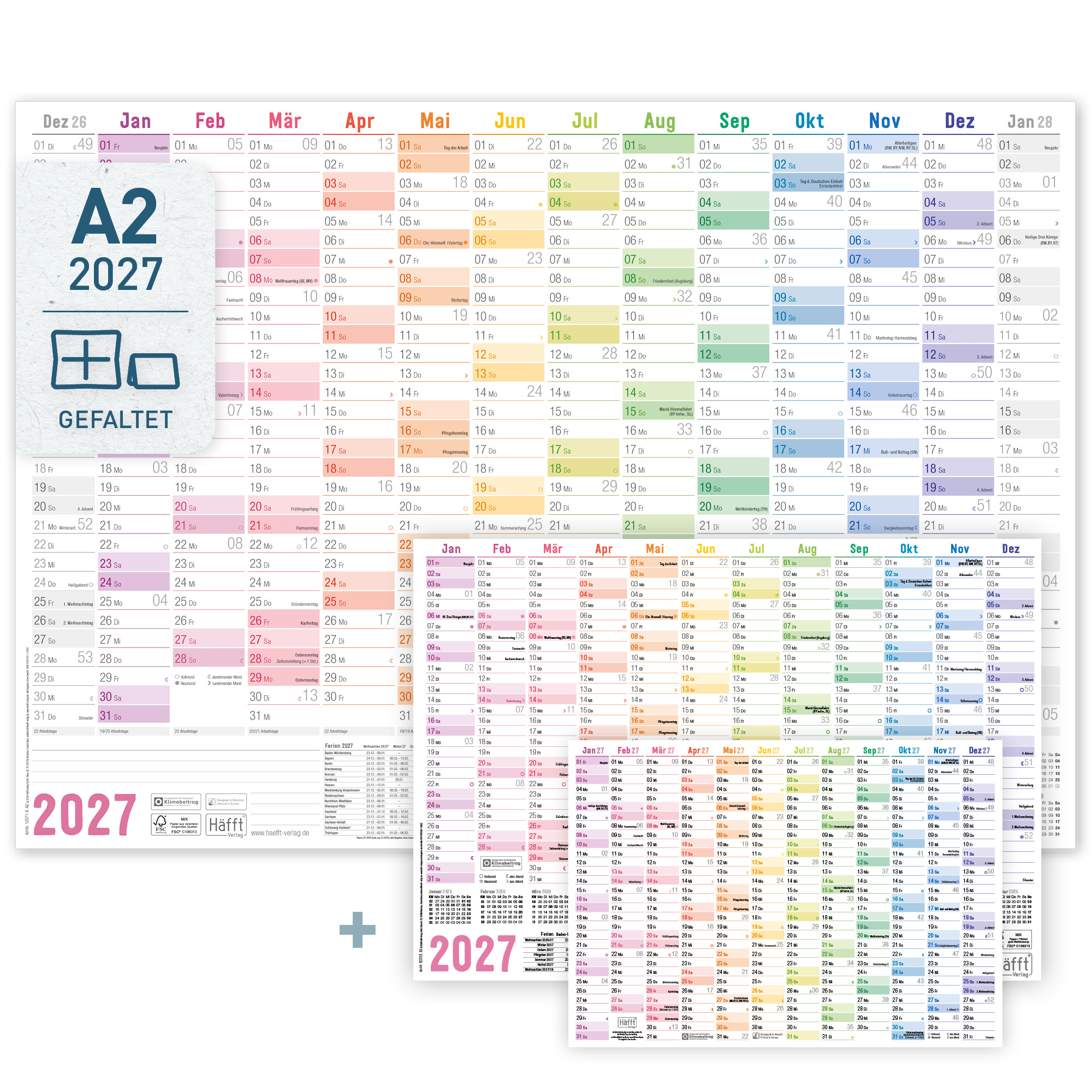 Artikelbild 1 des Artikels “Wandkalender 2027 A2 gefalzt quer [Rainbow] “