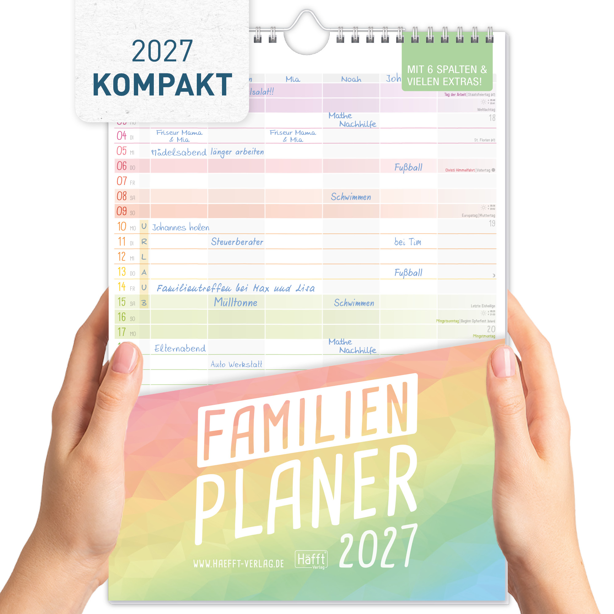 Artikelbild 1 des Artikels “Familienplaner kompakt 2027 Wandkalender mit 6 Spalten [Rainbow] “