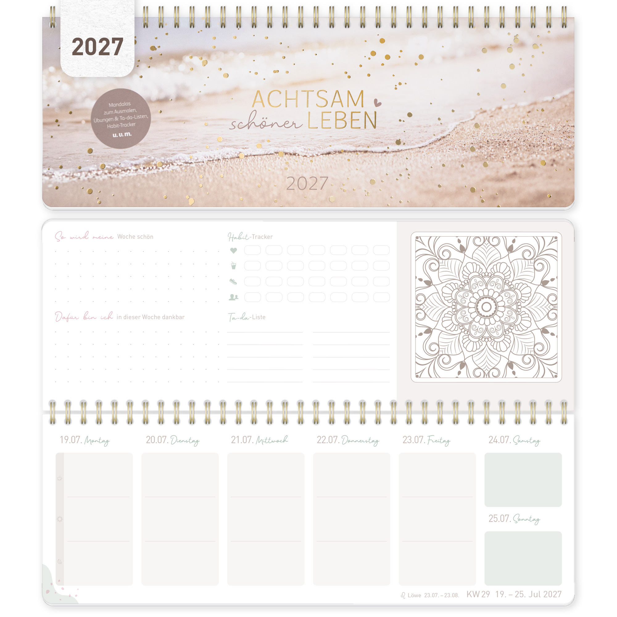 Artikelbild 1 des Artikels “Wochen-Tischkalender 2027 quer Achtsamkeitskalender [Neue Wege] “