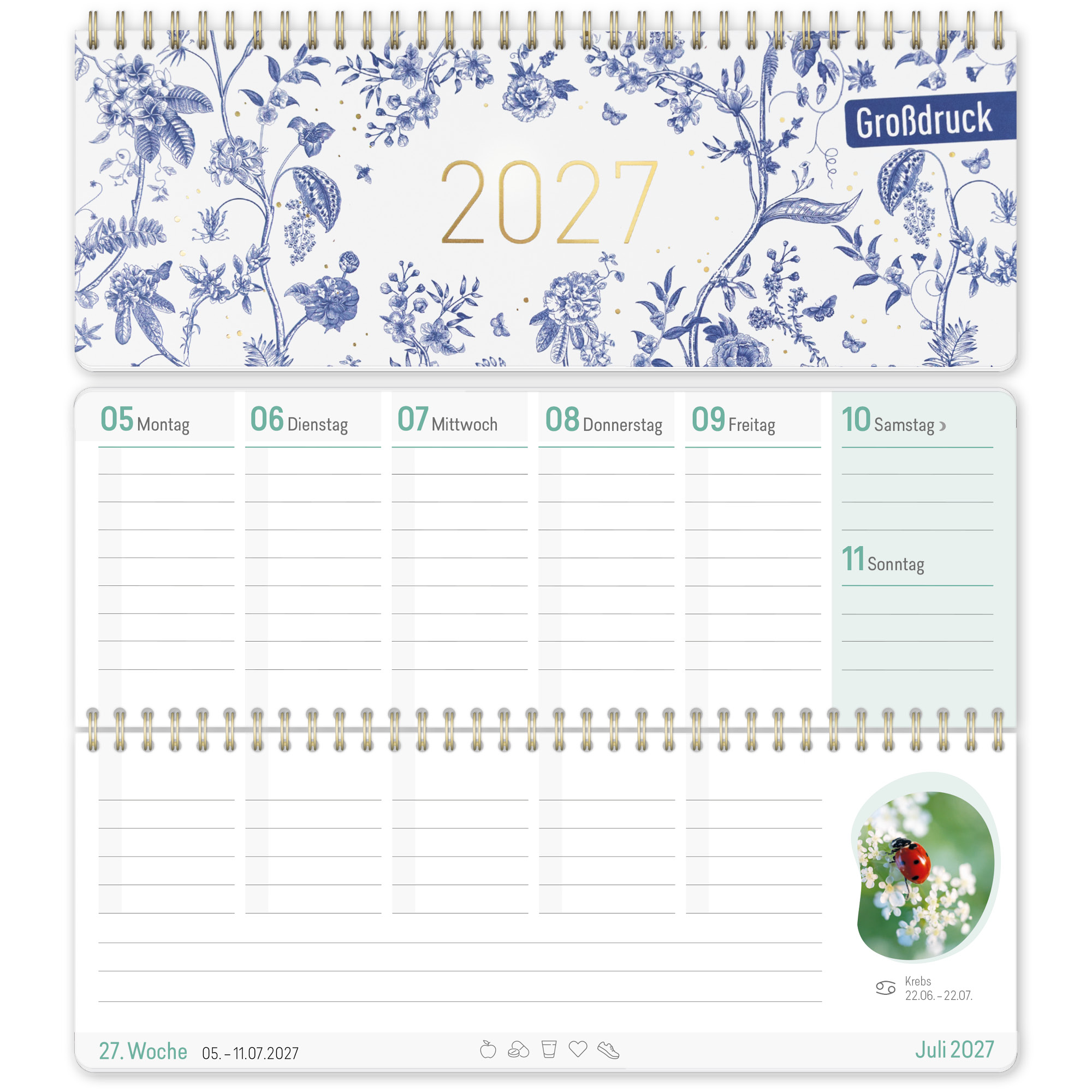 Artikelbild 1 des Artikels “Wochen-Tischkalender 2027 Großdruckkalender quer [Fine Style] “