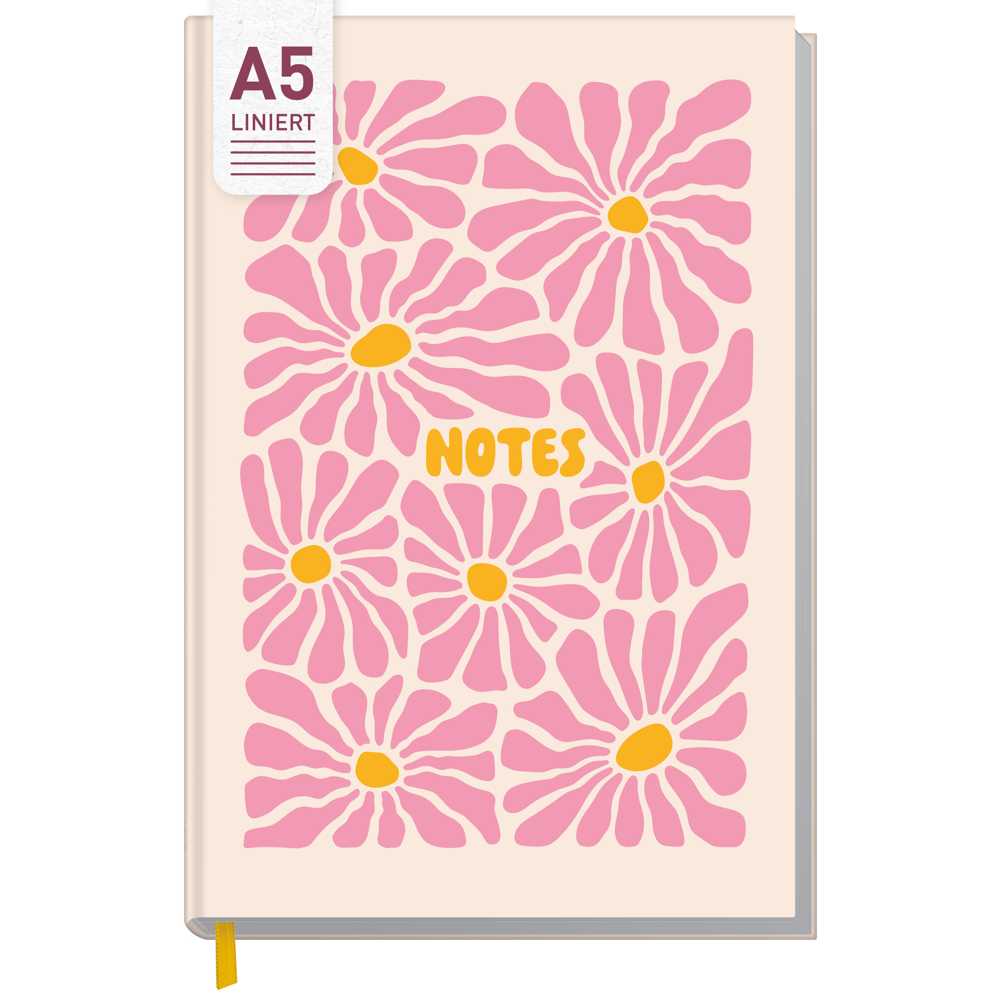 Artikelbild 1 des Artikels “paper&you Notizbuch A5 liniert [Pink Flowers] “