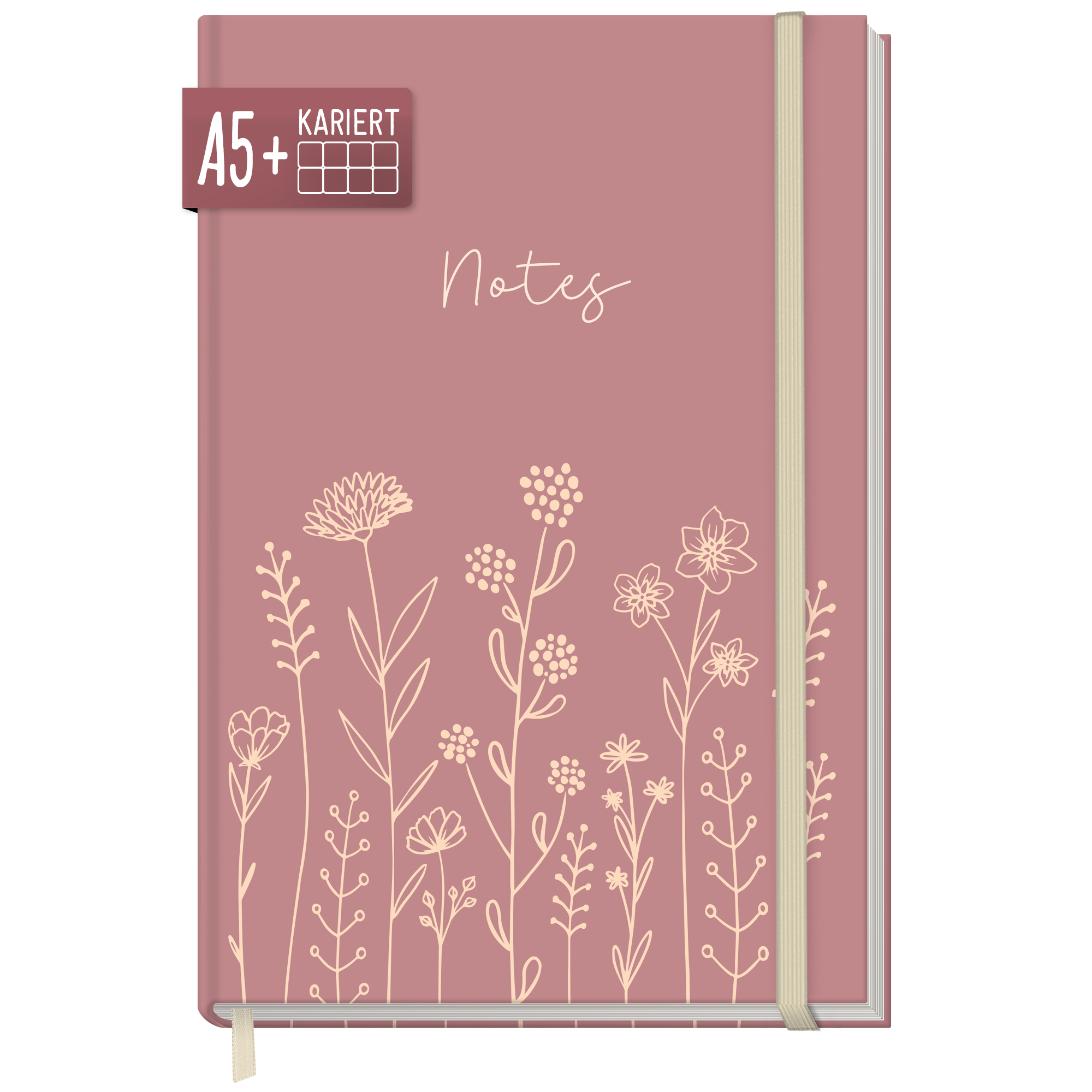 Artikelbild 1 des Artikels “Notizbuch Classic kariert A5+  [Fine Flowers rosé] “