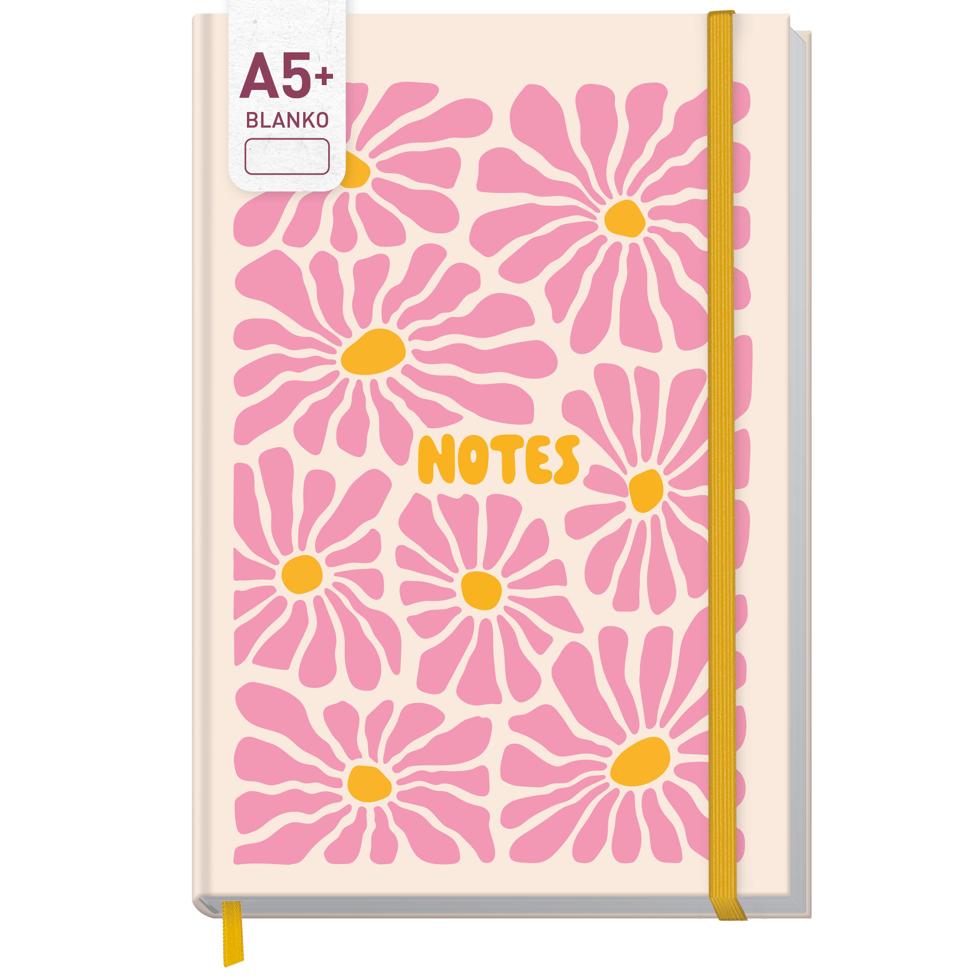 Artikelbild 1 des Artikels “paper&you Notizbuch A5+ blanko [Pink Flowers] “