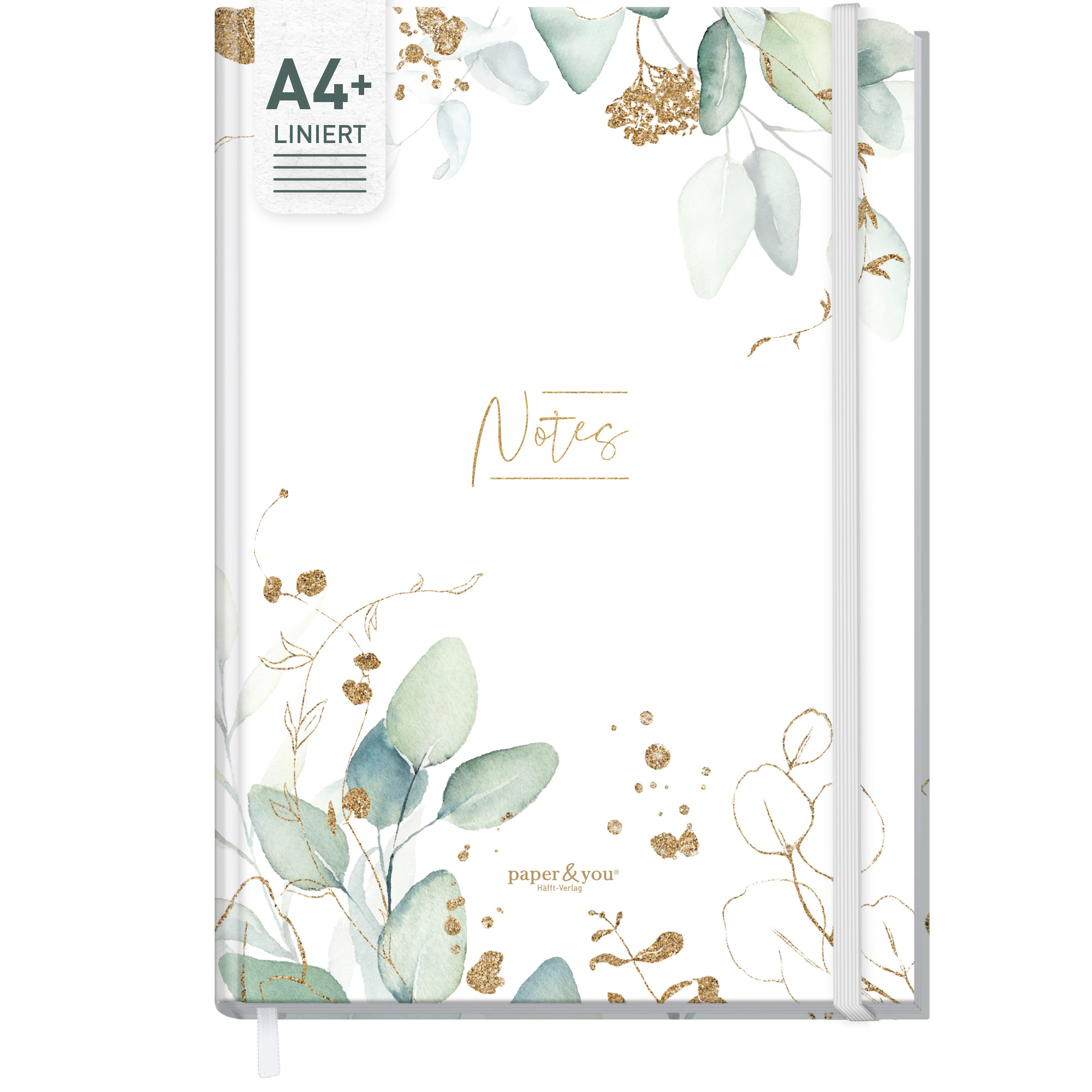Artikelbild 1 des Artikels “paper&you Notizbuch A4+ liniert [Blattgold] “