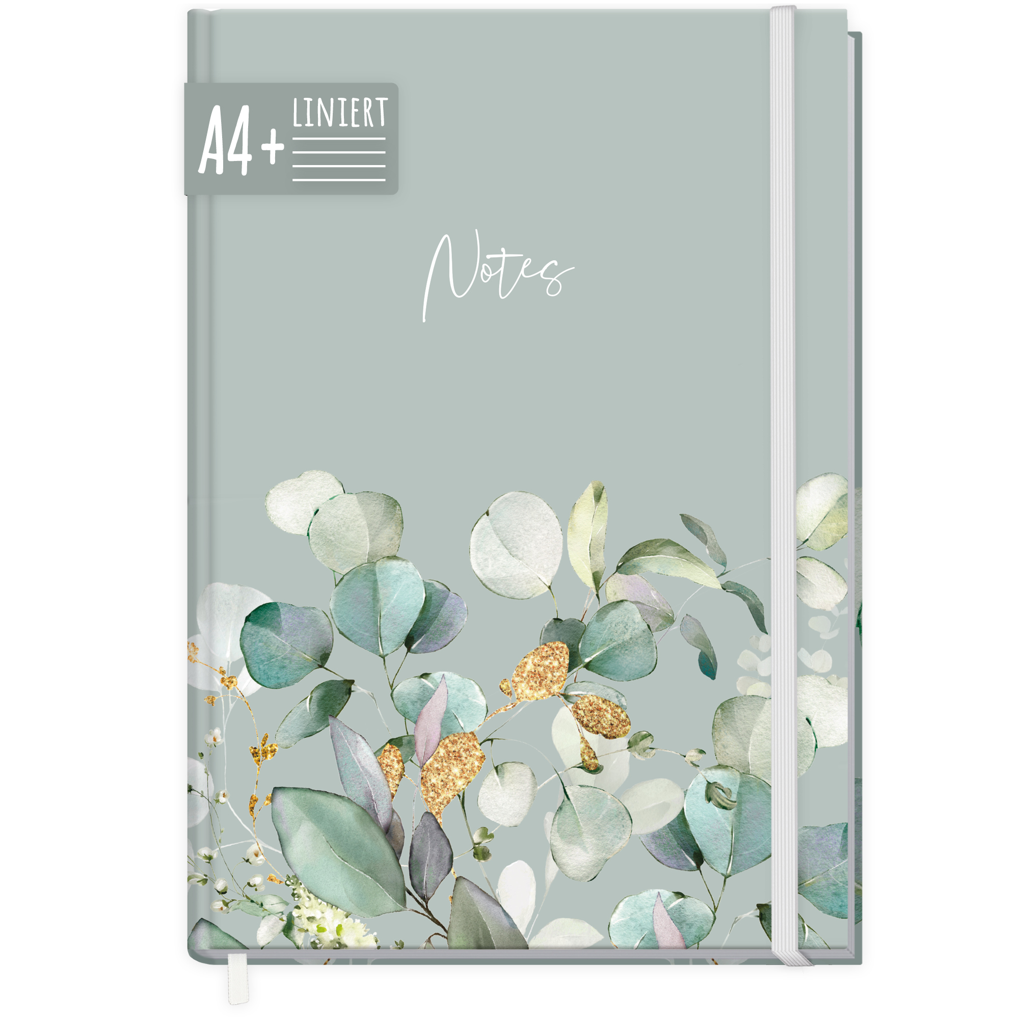 Artikelbild 1 des Artikels “paper&you Notizbuch A4+ liniert [Minty Leaves] “