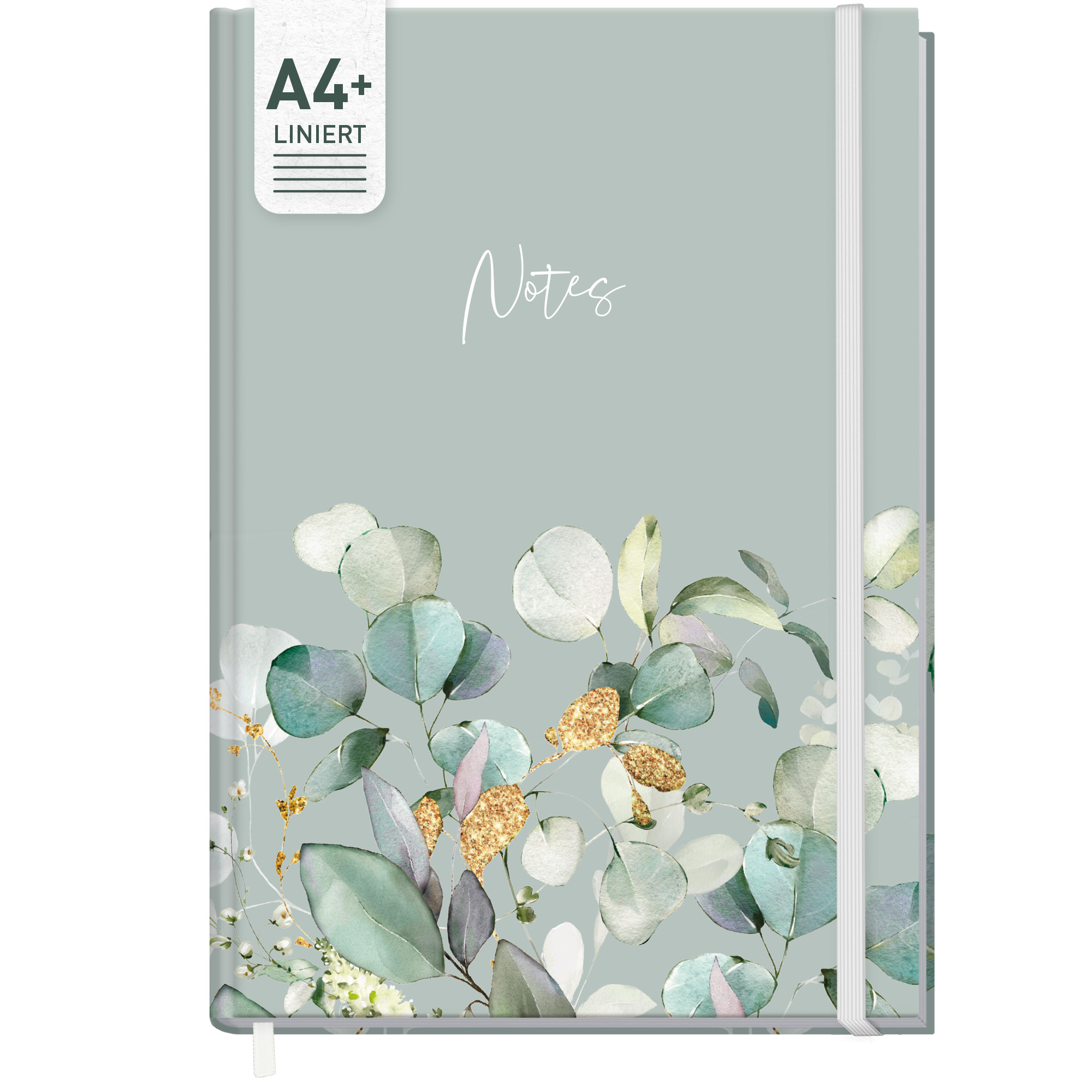 Artikelbild 1 des Artikels “paper&you Notizbuch A4+ liniert [Minty Leaves] “