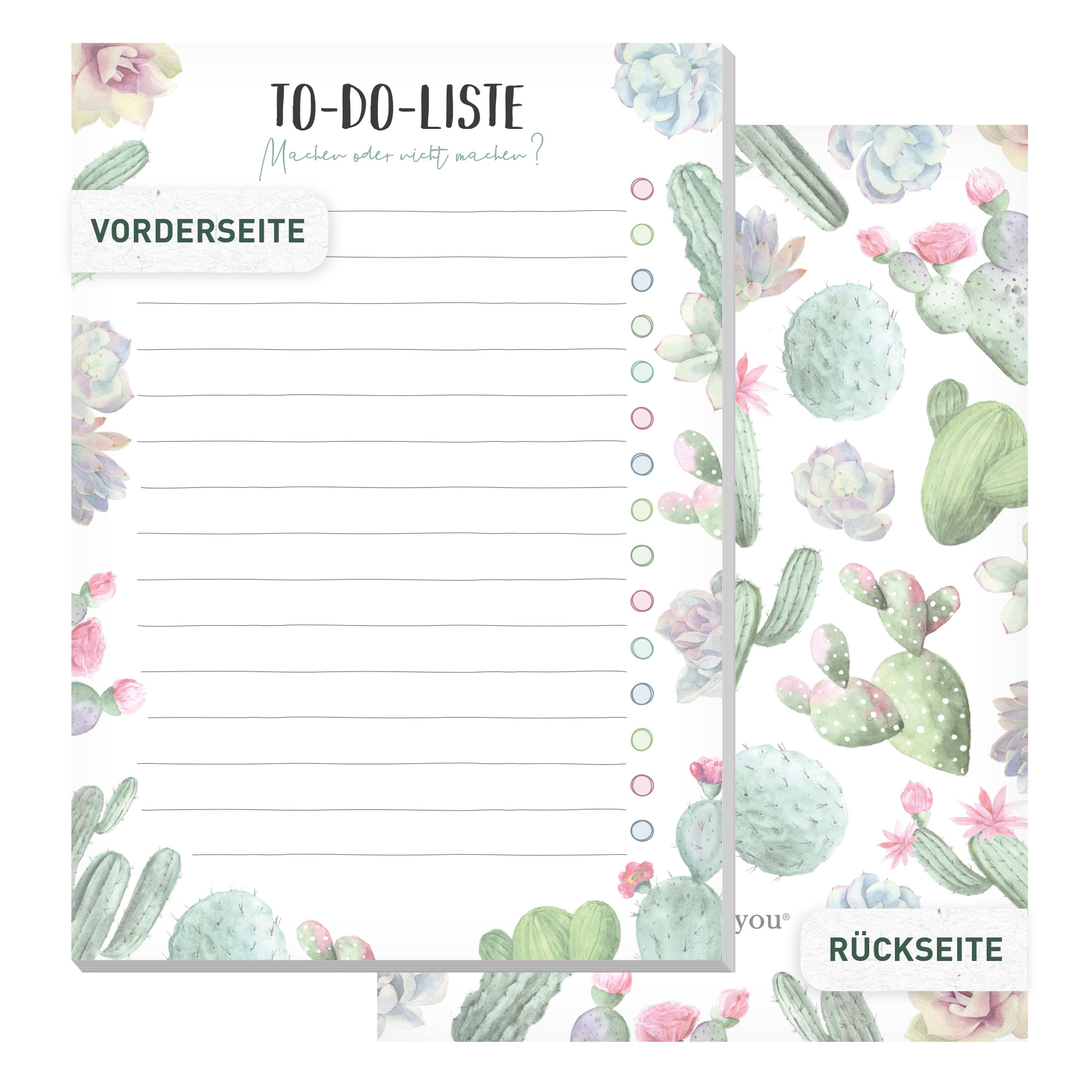 Artikelbild 1 des Artikels “paper&you To-do Listen Block A6 [Kakteen] “