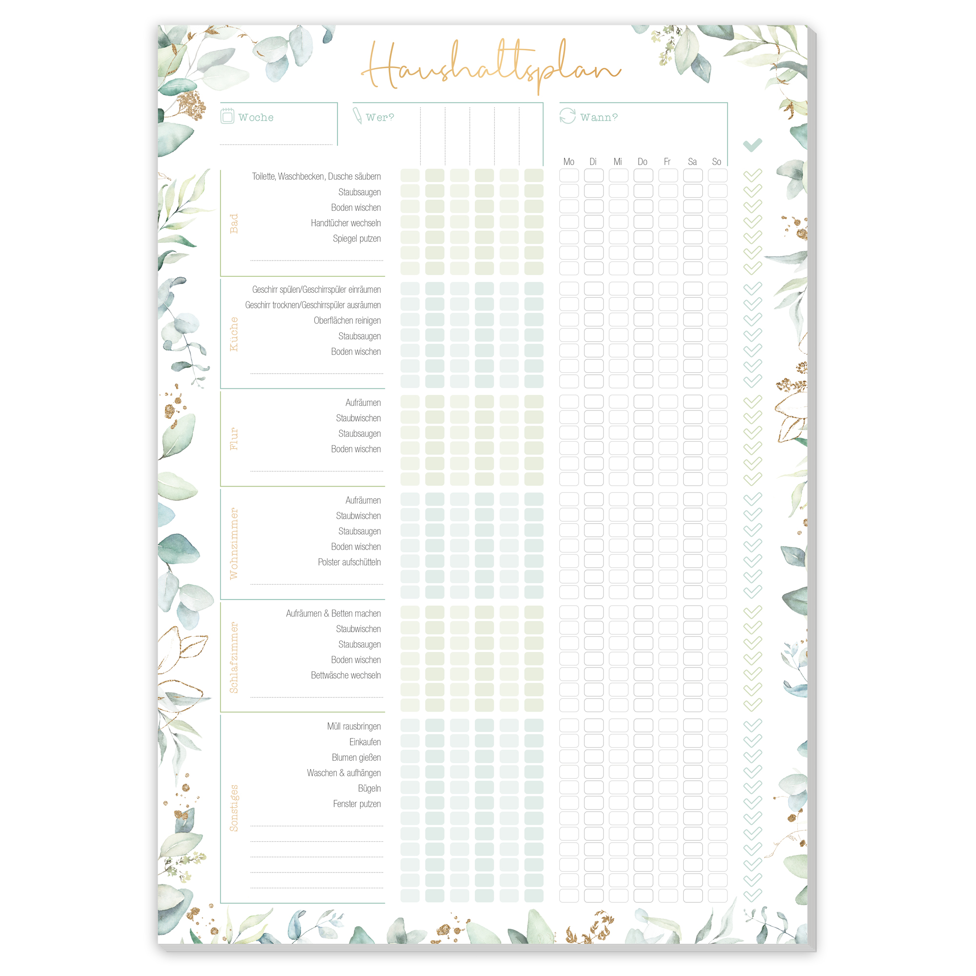 Artikelbild 1 des Artikels “Haushaltsplan Block A4 [Blattgold] “