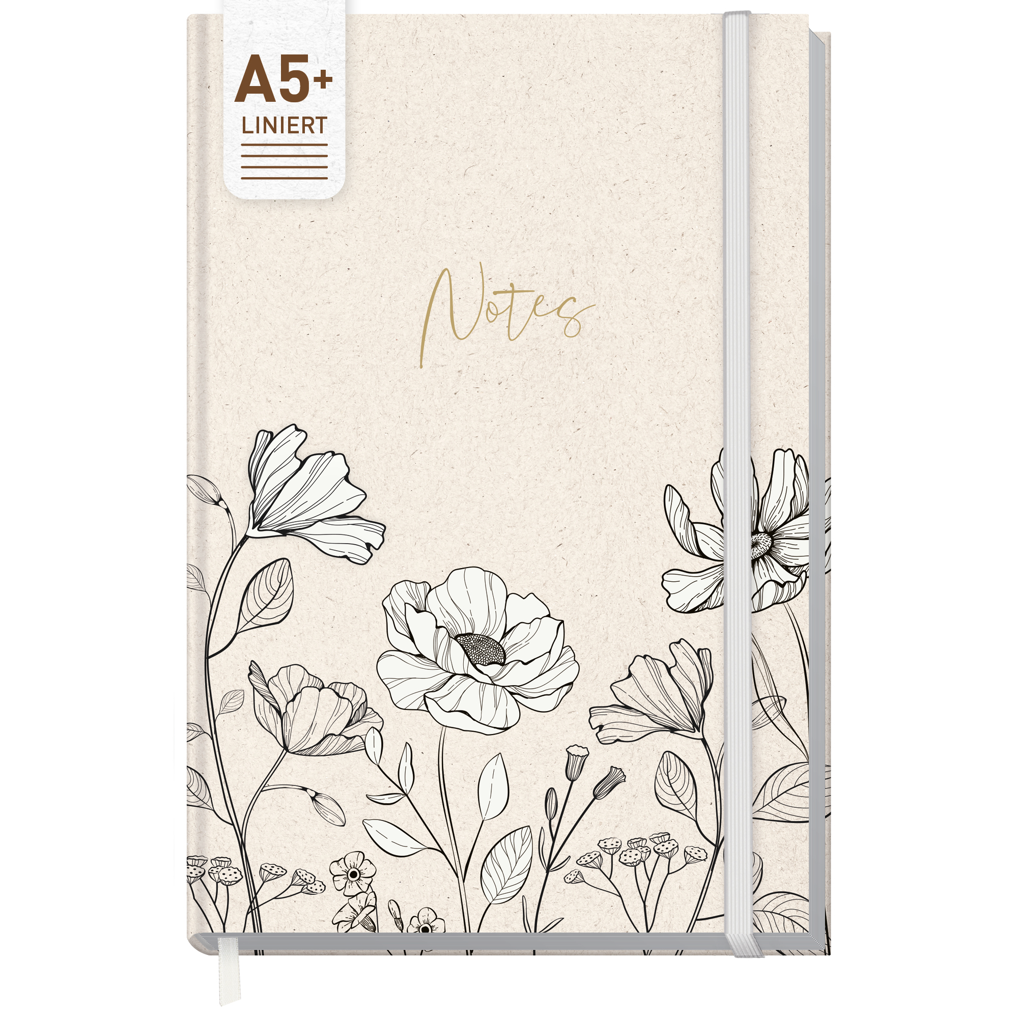 Artikelbild 1 des Artikels “paper&you Notizbuch Classic A5+ liniert [Ink Flower] “