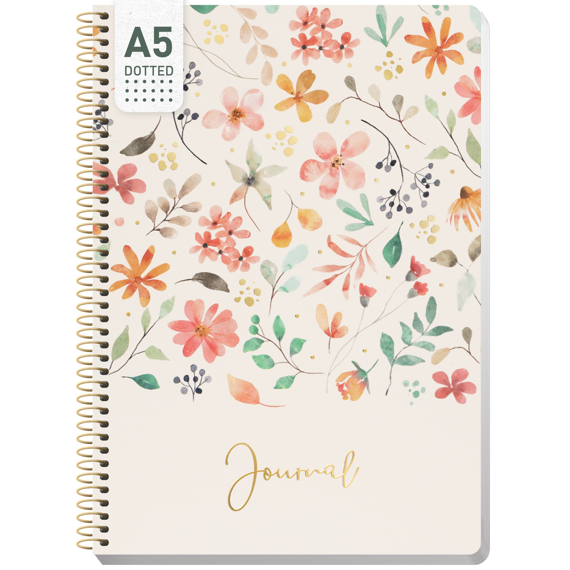 Artikelbild 1 des Artikels “Bullet Journal dotted A5 mit Spiralbindung [Wild Blossoms] “