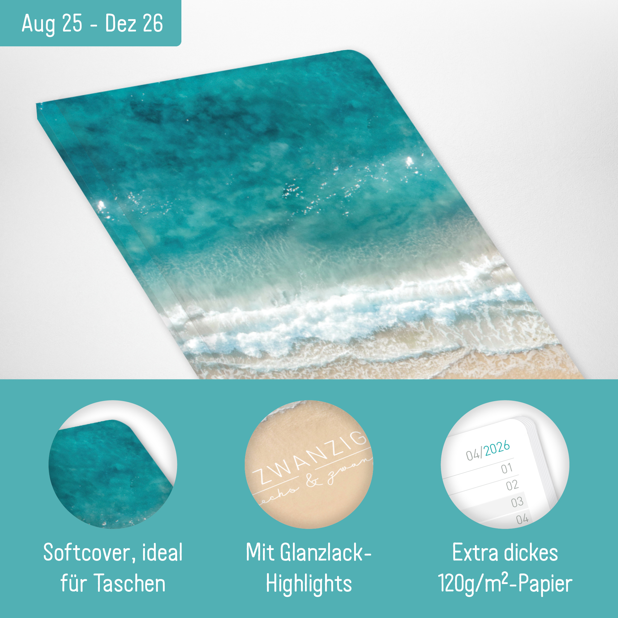 Artikelbild 2 des Artikels “Monatskalender Pocket slim 25/26 [Summer Beach] “