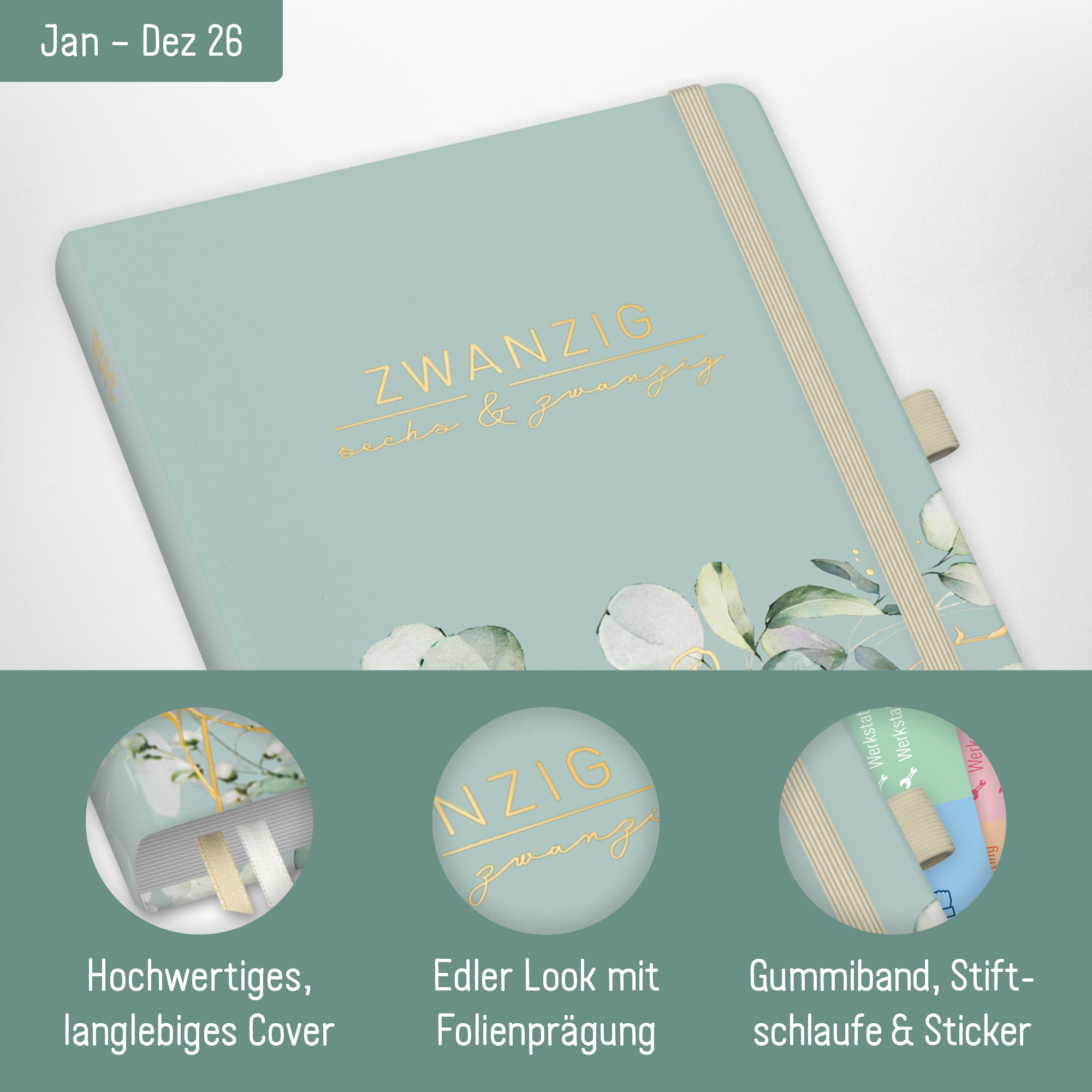 Artikelbild 2 des Artikels “Chäff-Timer Premium A5 2026 [Minty Leaves] “