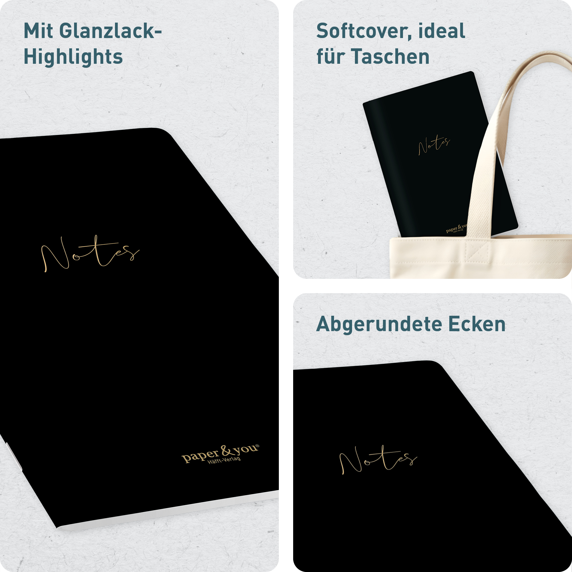 Artikelbild 2 des Artikels “paper&you Notizheft Classic liniert A5 [Black Edition] “