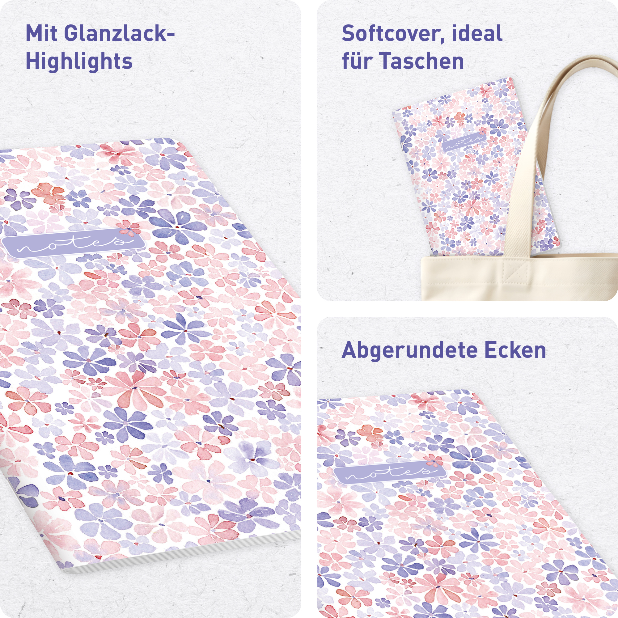 Artikelbild 2 des Artikels “paper&you Notizheft Classic liniert A5 [Cute Blossoms] “