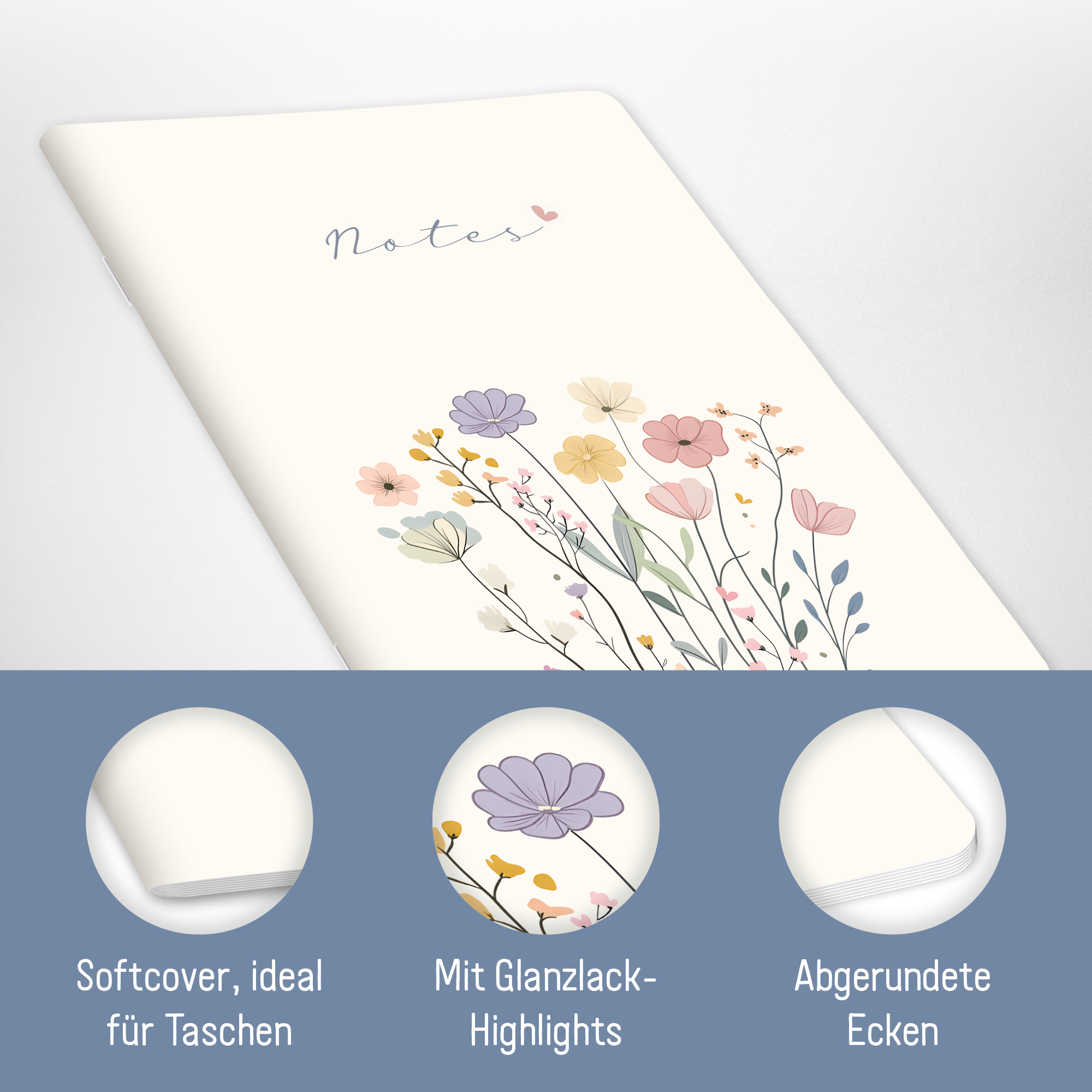 Artikelbild 2 des Artikels “paper&you Notizheft Classic liniert A5 [Flower Joy] “
