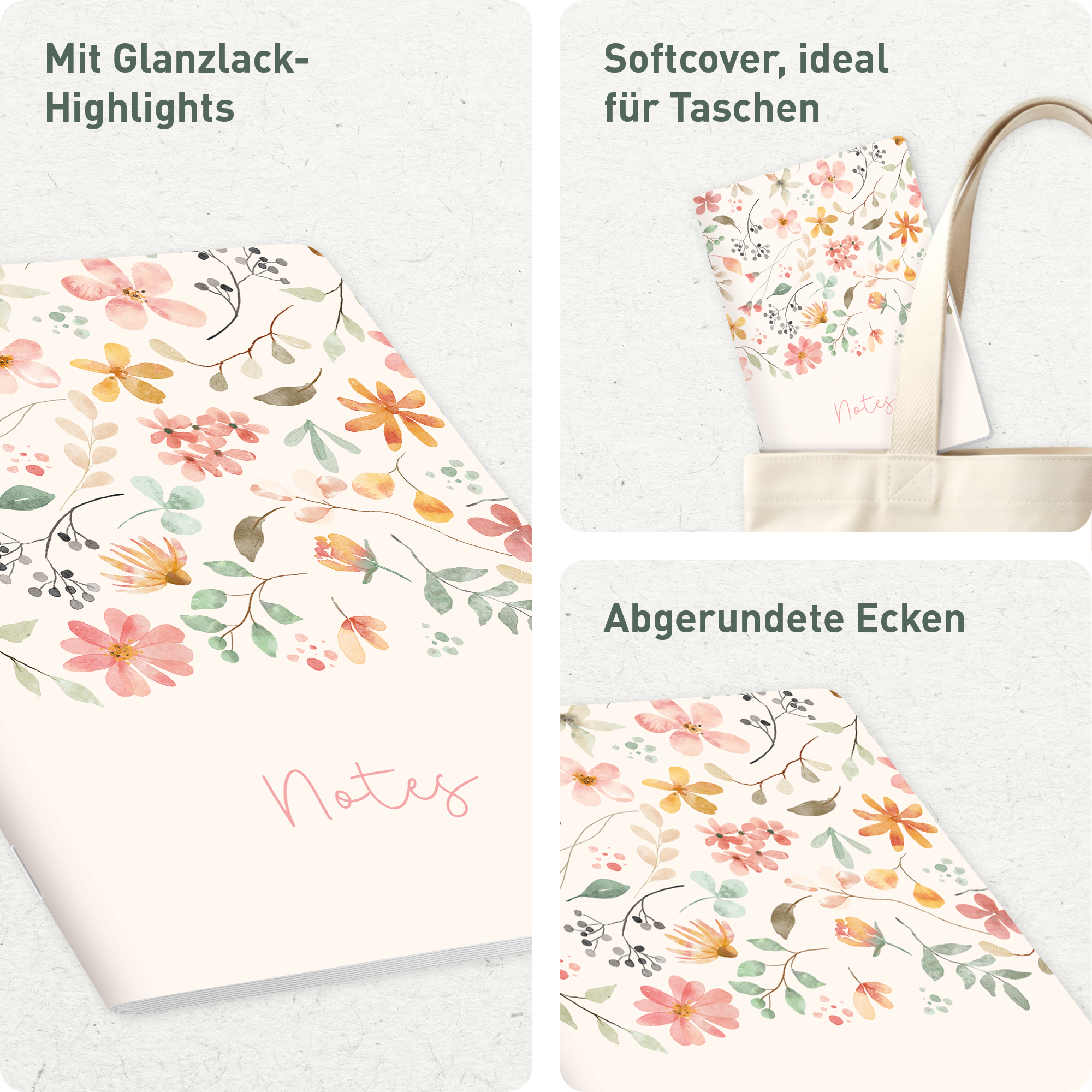 Artikelbild 2 des Artikels “paper&you Notizheft Classic liniert A5 [Wild Blossoms] “