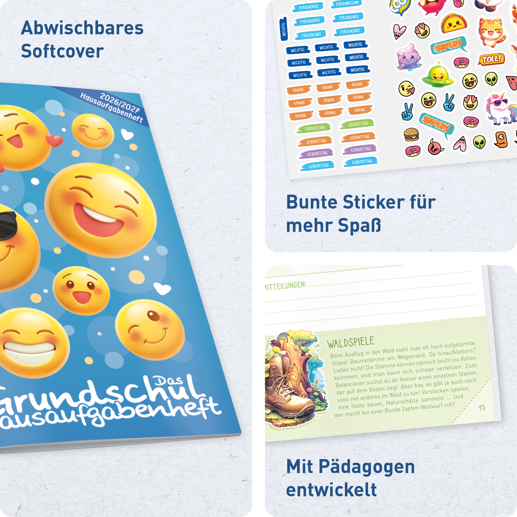 Artikelbild 2 des Artikels “Hausaufgabenheft Grundschule 2026/2027 A5 mit Datum [Emoji] “