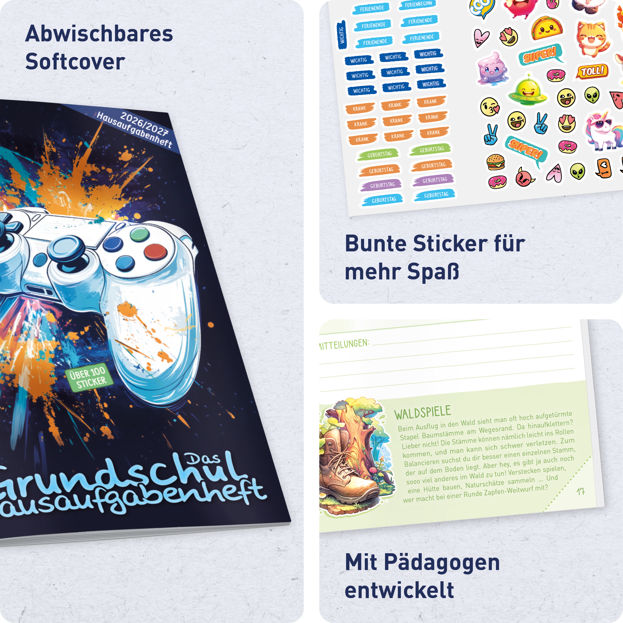 Artikelbild 2 des Artikels “Hausaufgabenheft Grundschule 2026/2027 A5 mit Datum [Gaming] “